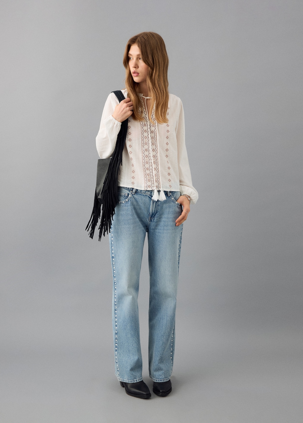 Beaded embroidered blouse