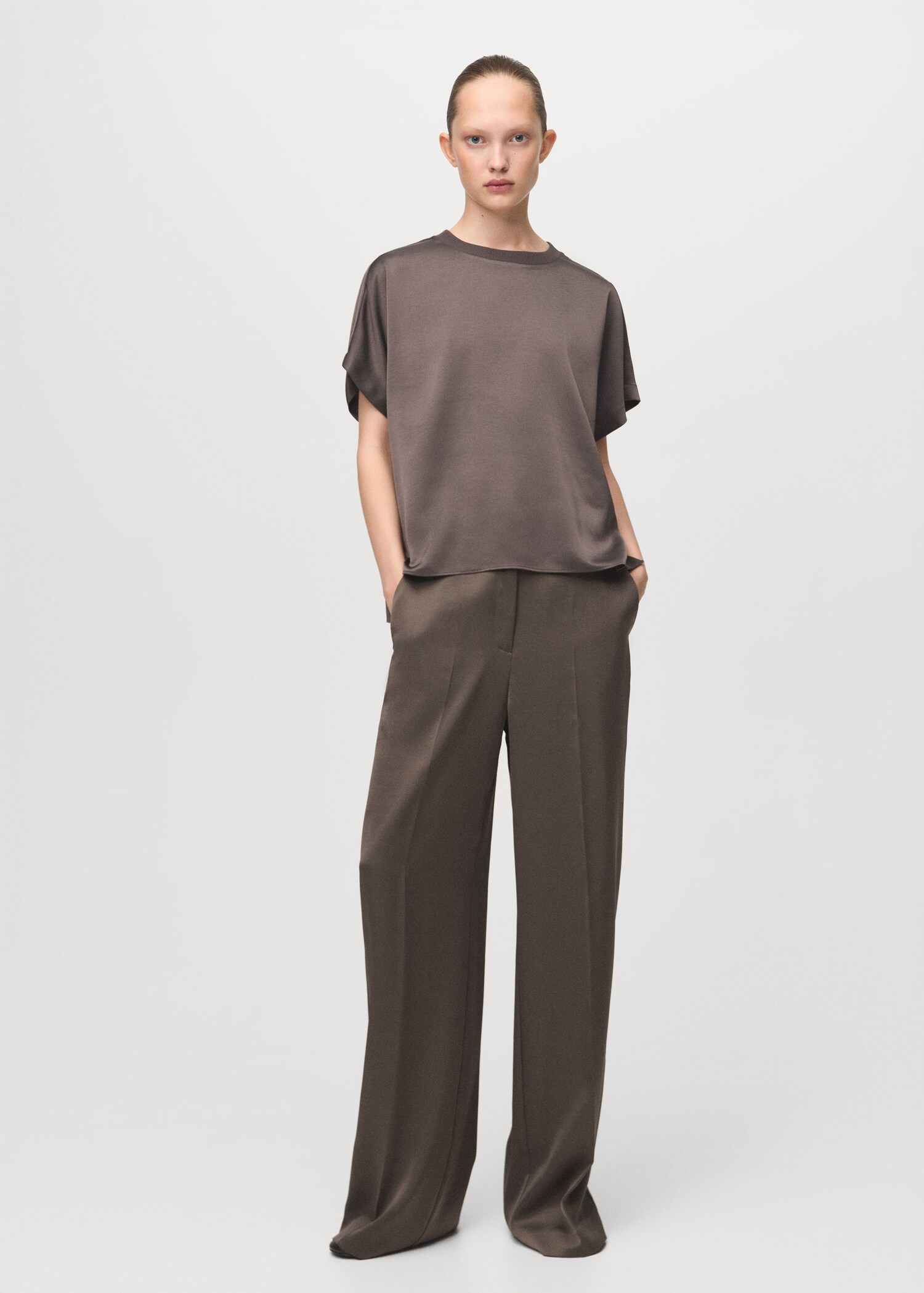 Blouse crop satinée - Plan général