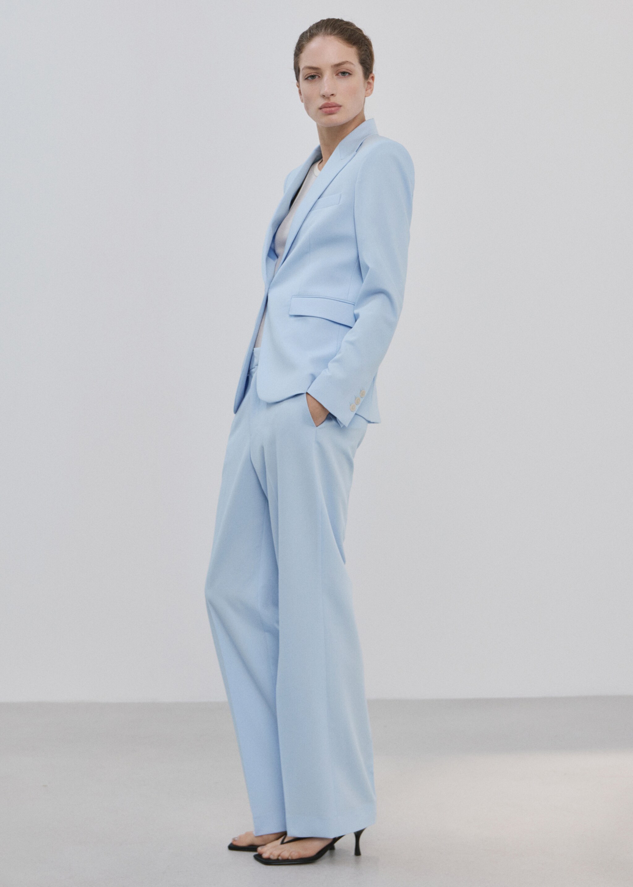 Pantalon droit costume - Plan général, Bleu. Ref: 27021297-00.