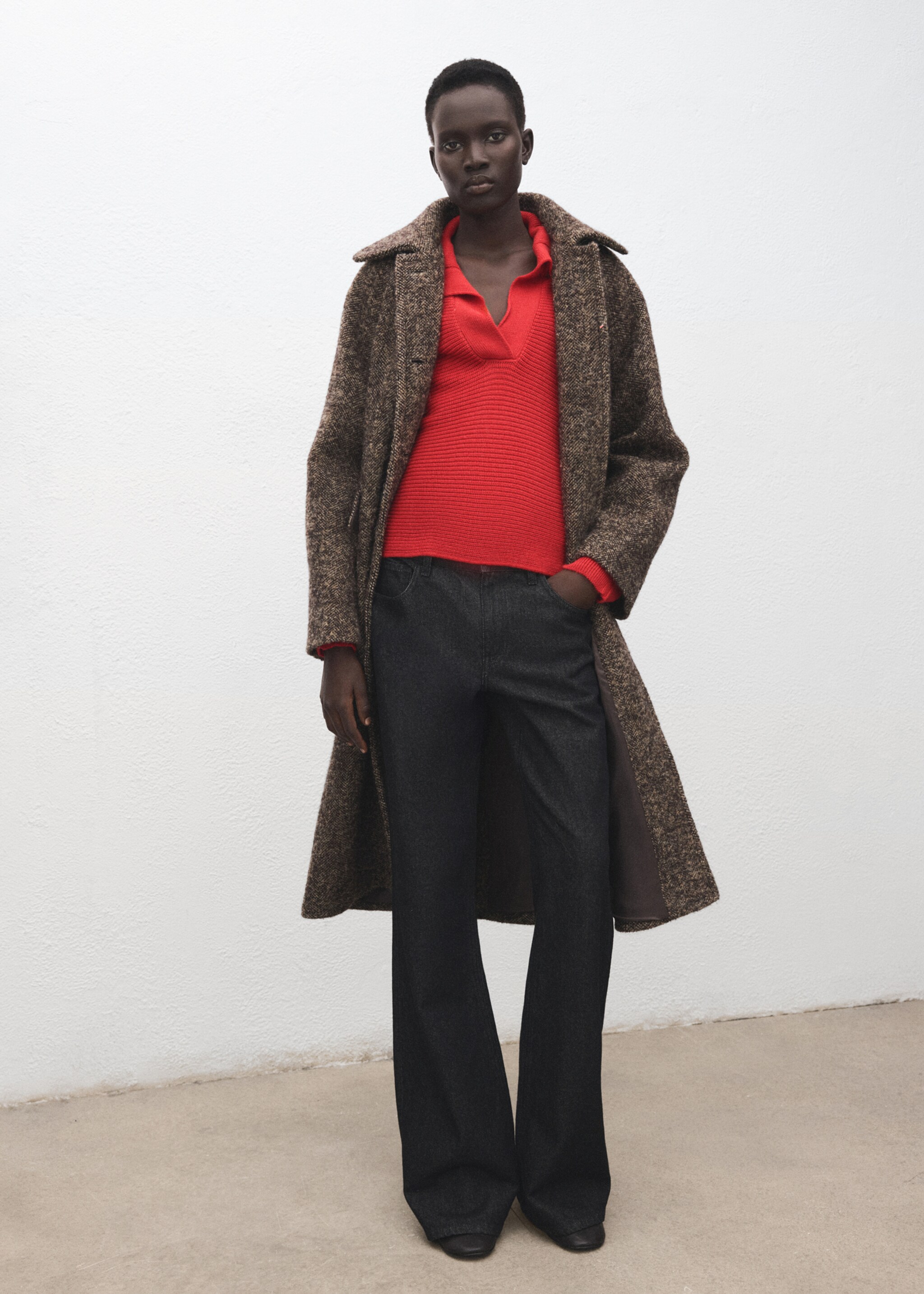 Polo-neck ribbed sweater - General plane, Red. Ref: 27021309-00.