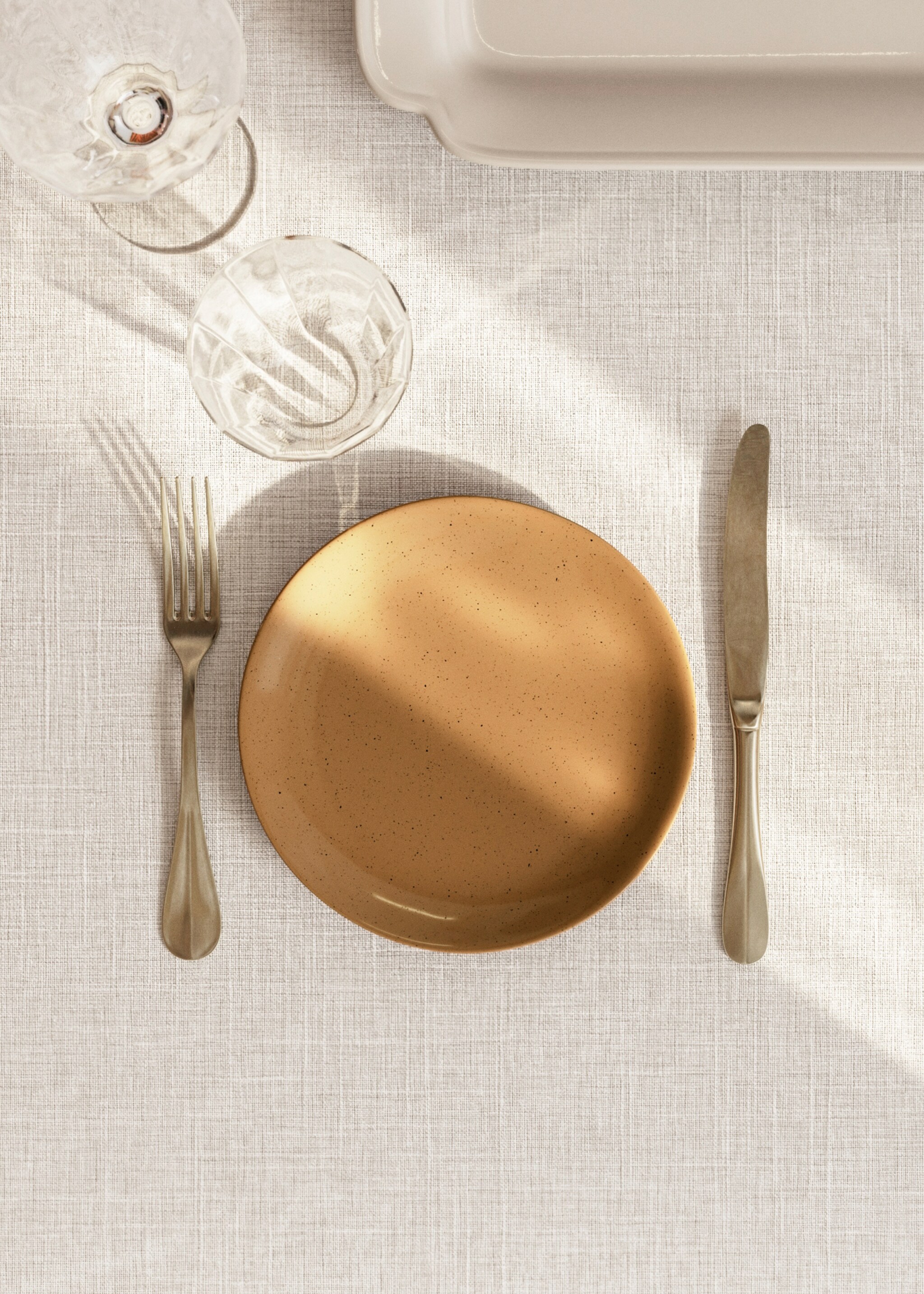 Dessertteller aus Steingut mit Punkten - Allgemeine Ansicht, Mittelbraun. Ref: 27021529-00.