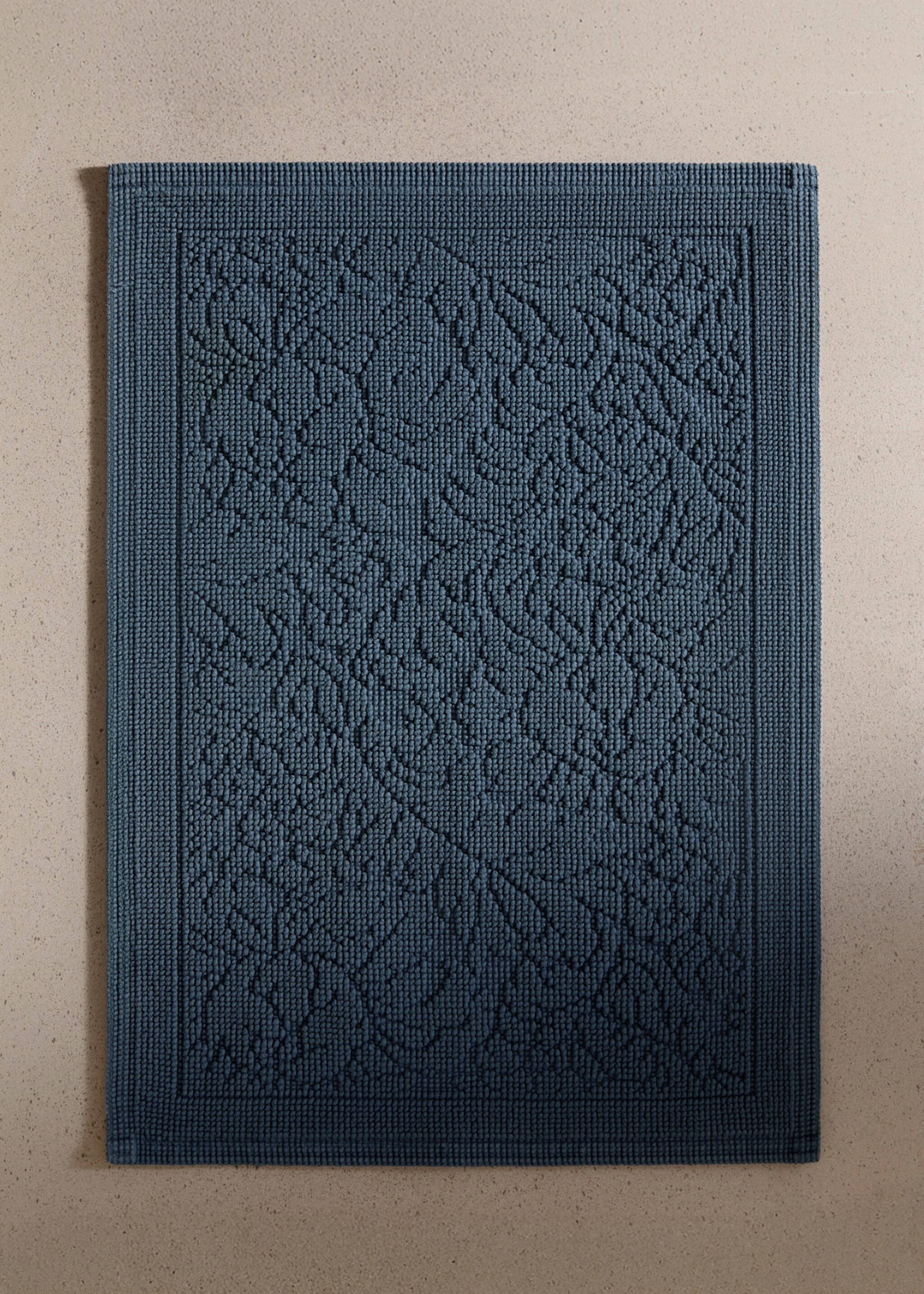 Catifa bany cotó jacquard - Pla general, Blau. Ref: 27021537-00.