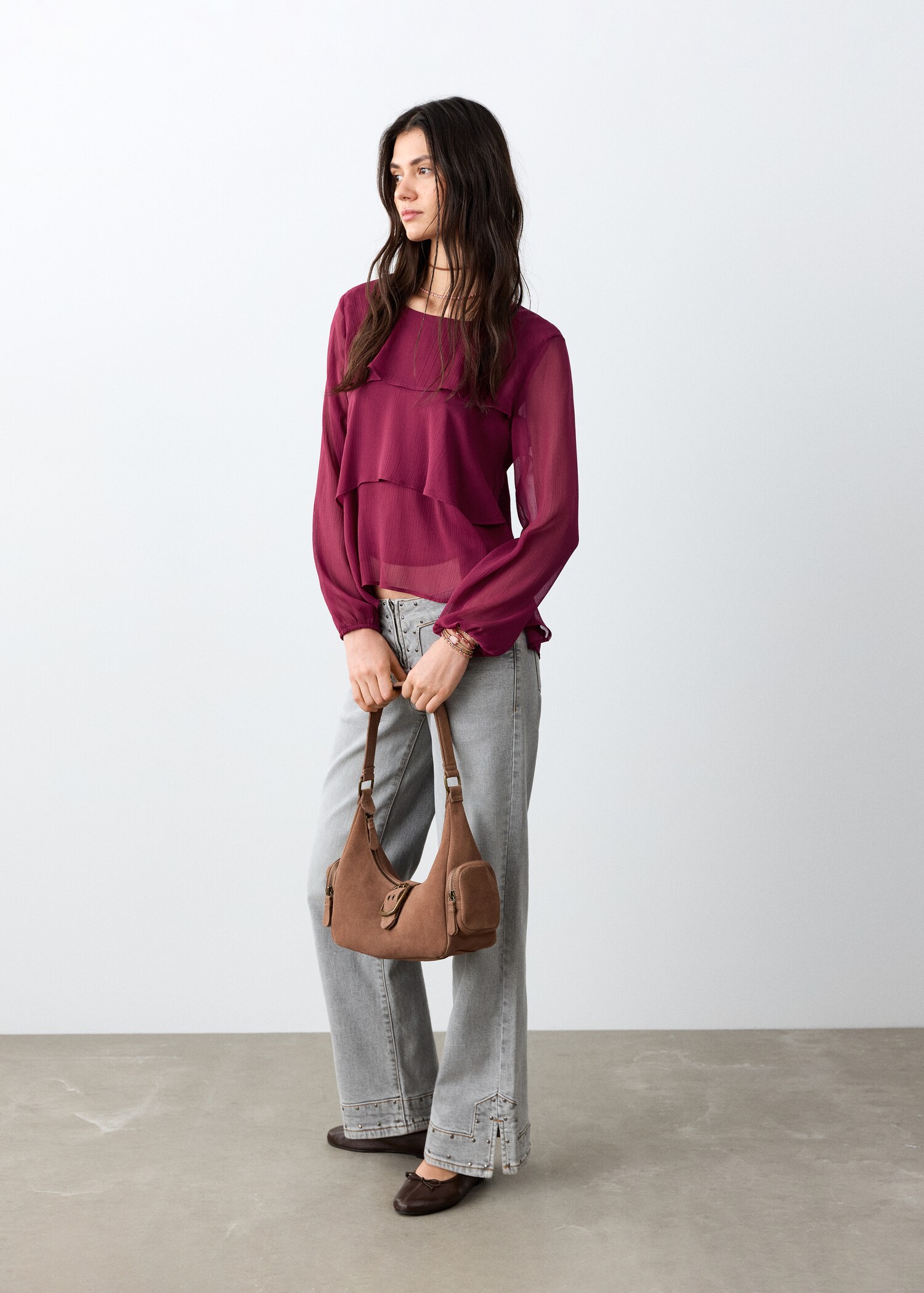 Blusa volantes fluida - Plano general