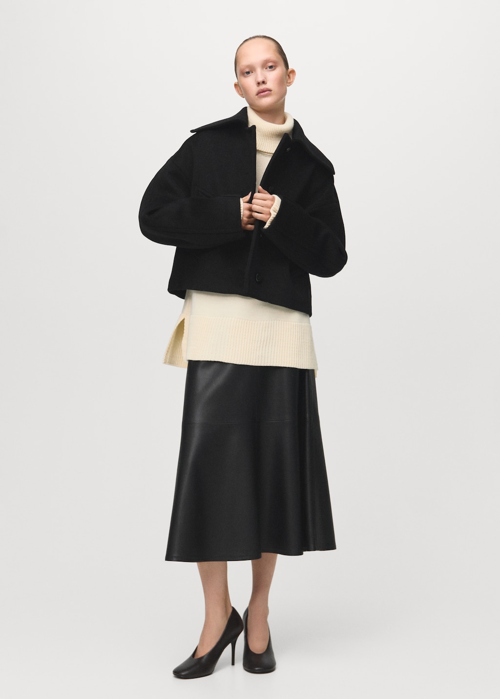 Mango Wool jacket with shirt collar