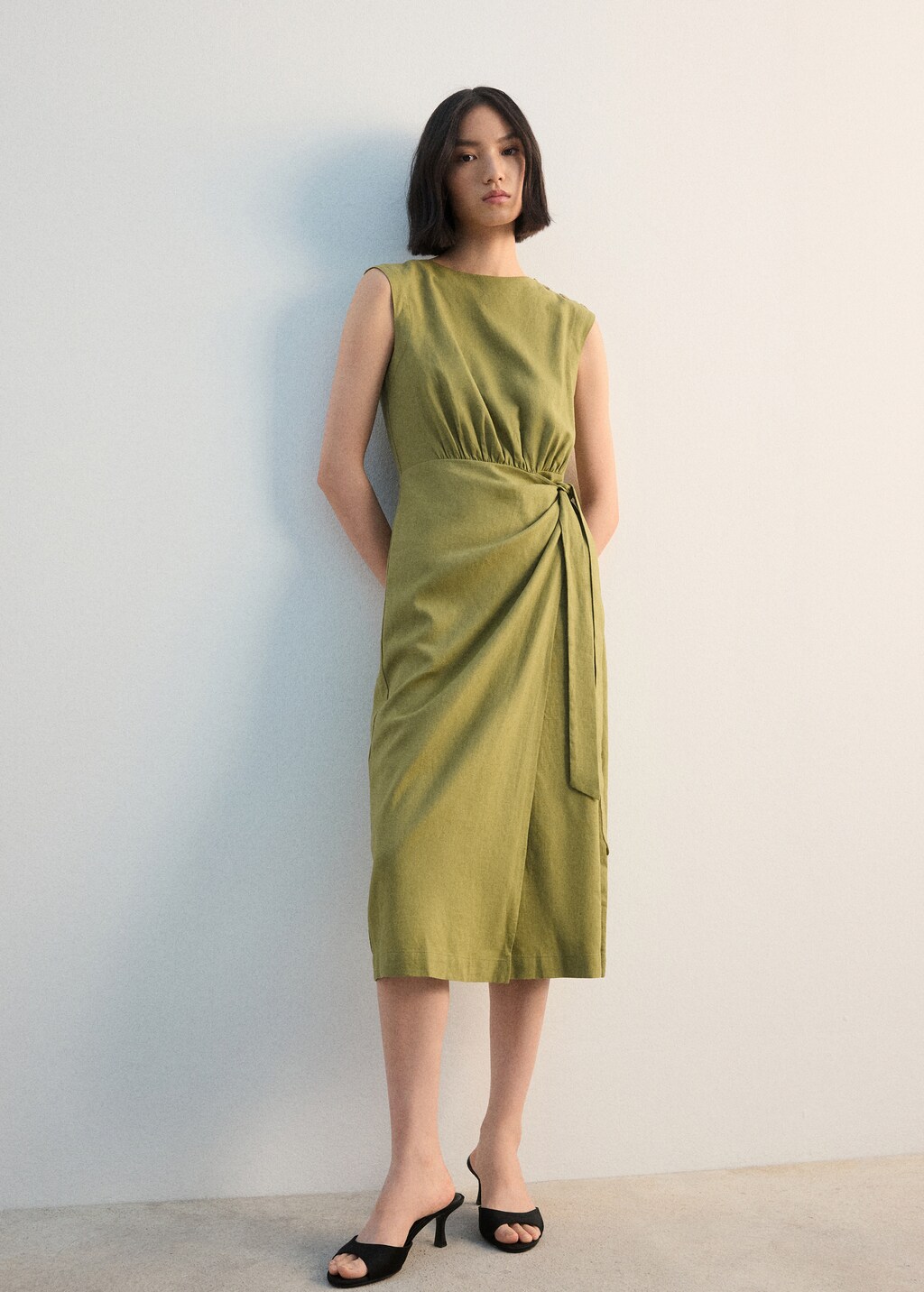 Linen wrap dress - image 2