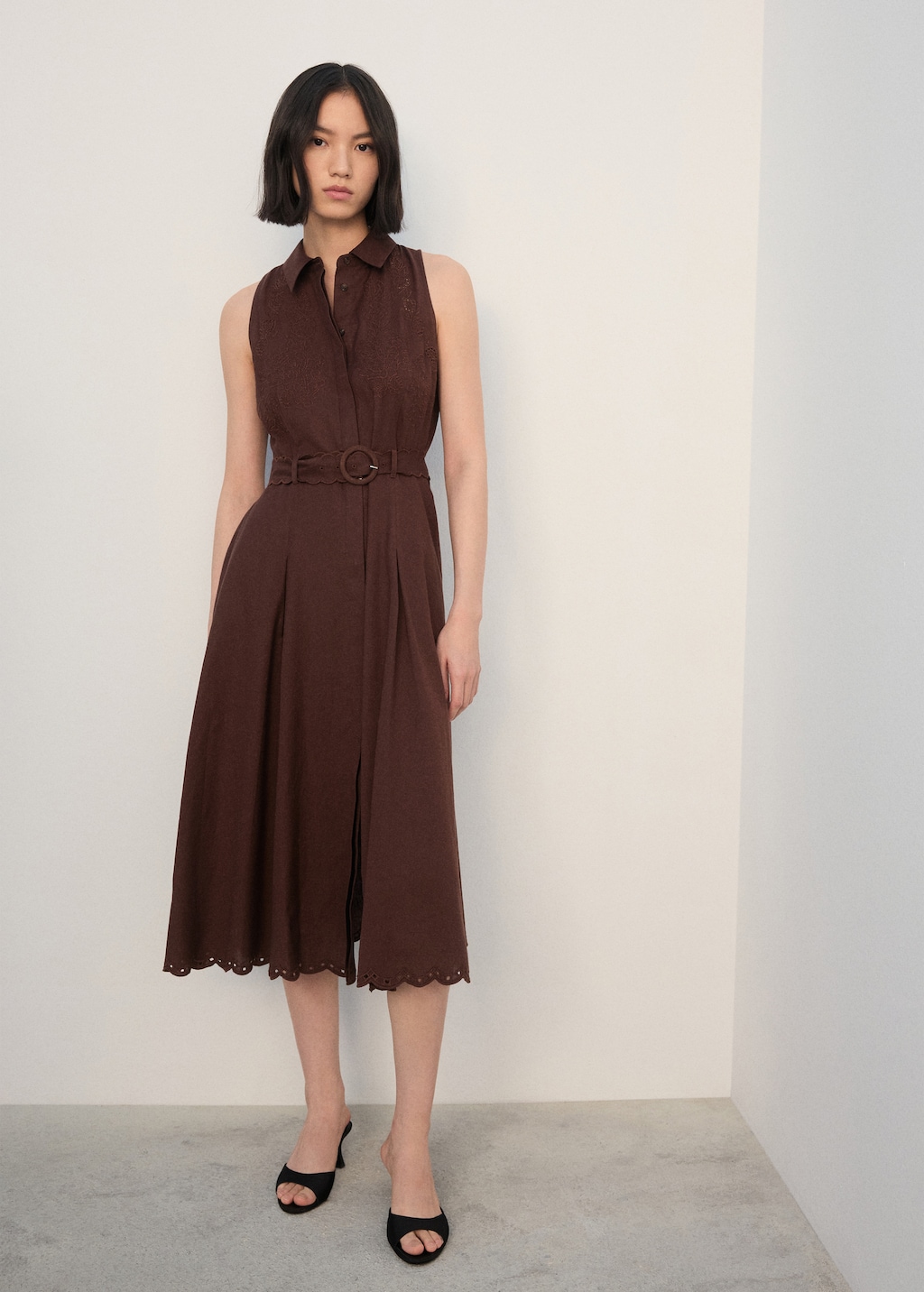 Embroidered shirt dress - image 2