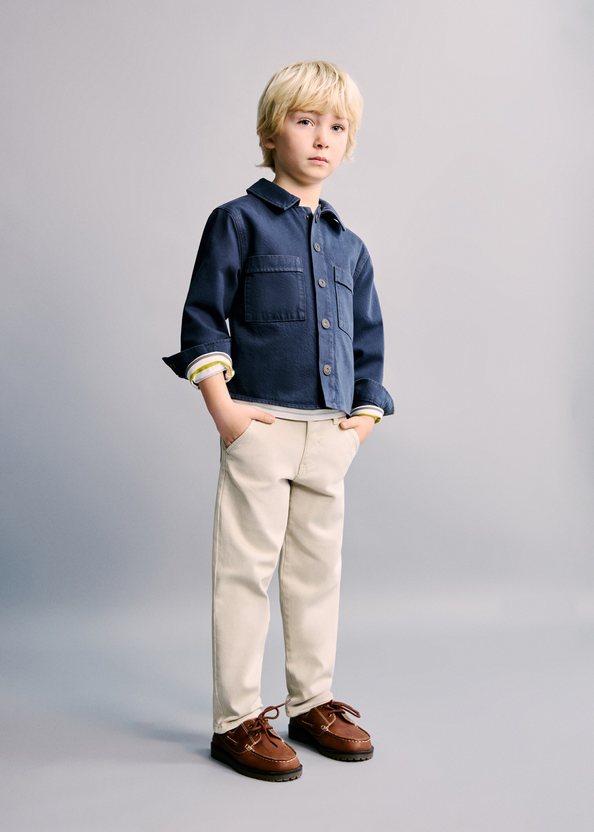 Straight jeans with elasticated waistband - General plane, Sand. Ref: 27022890-00.