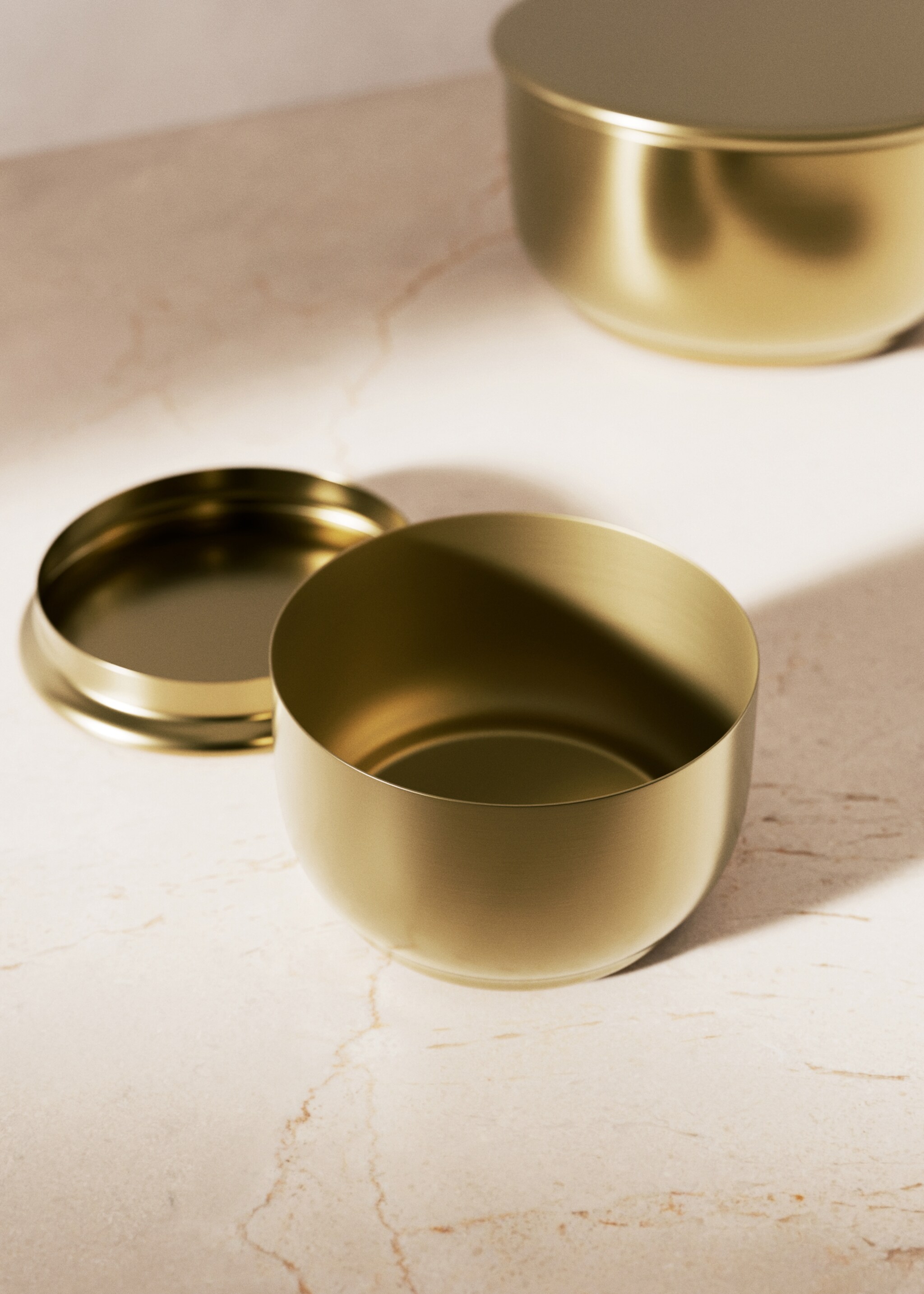 Mini-Zylinderbox mit Deckel - Allgemeine Ansicht, Gold. Ref: 27022905-00.