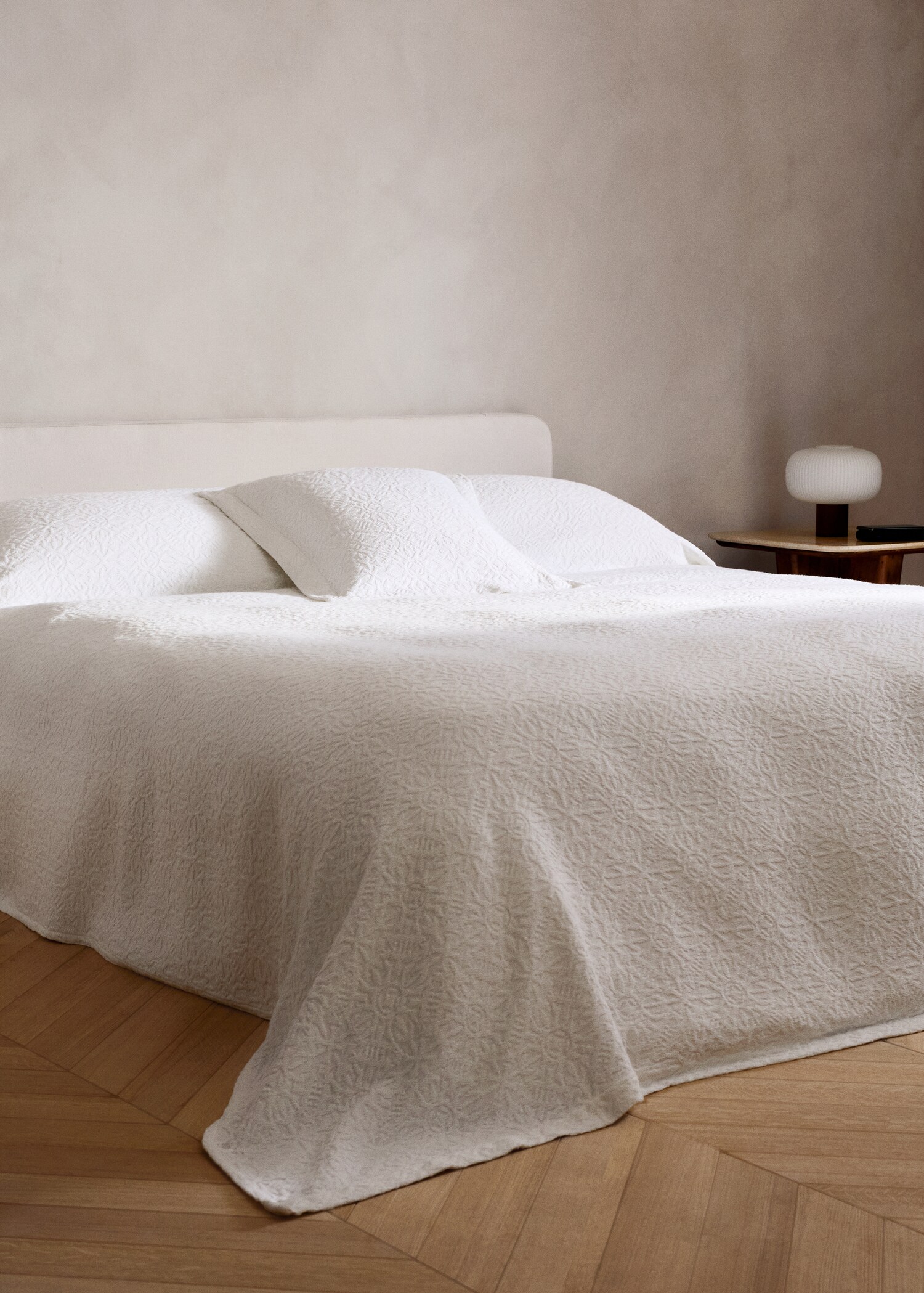 Cotton jacquard bedspread with mosaic design for 90/105 cm bed - General plane