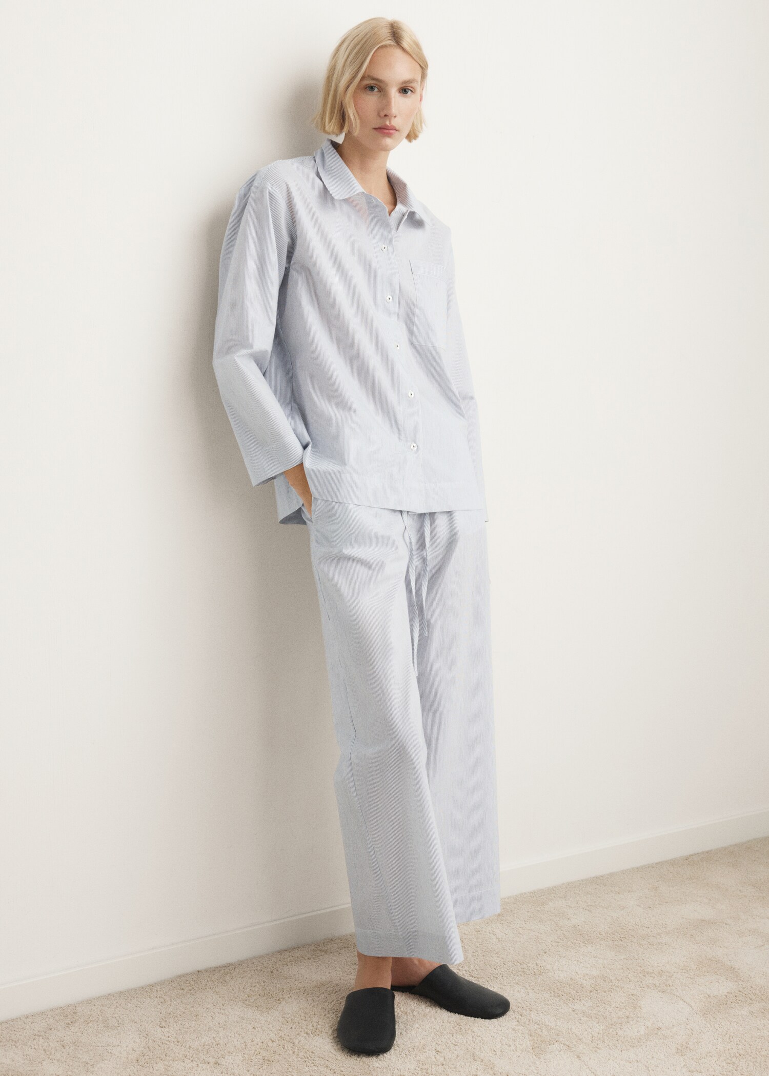 Striped cotton pyjama pants - Γενικό πλάνο