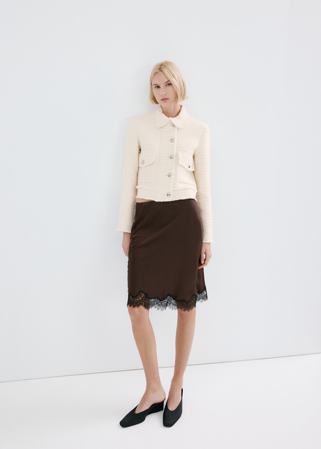 Tweed jacket with notched lapel collar - image 2