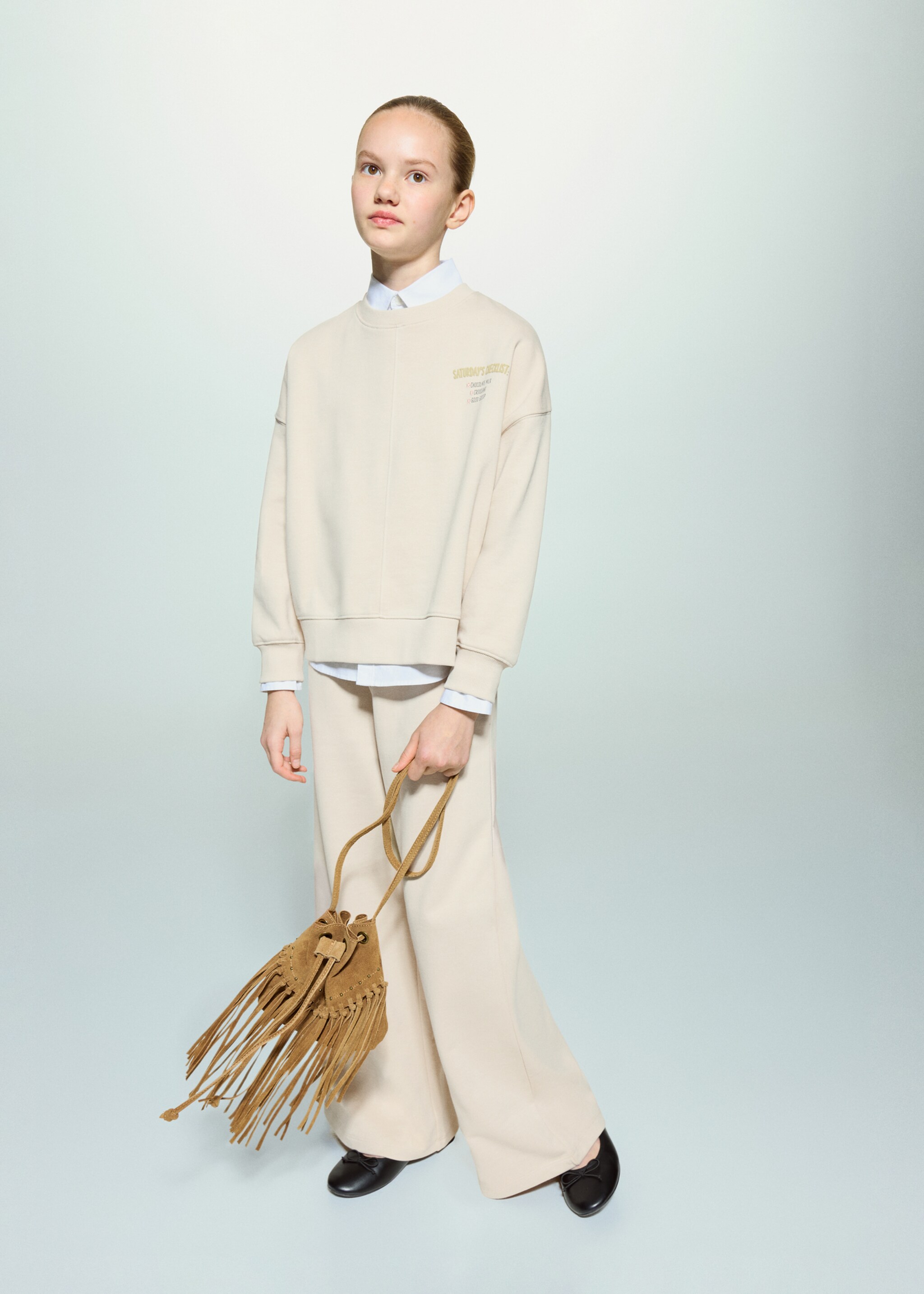 Printed cotton sweatshirt - General plane, Ecru. Ref: 27023714-00.