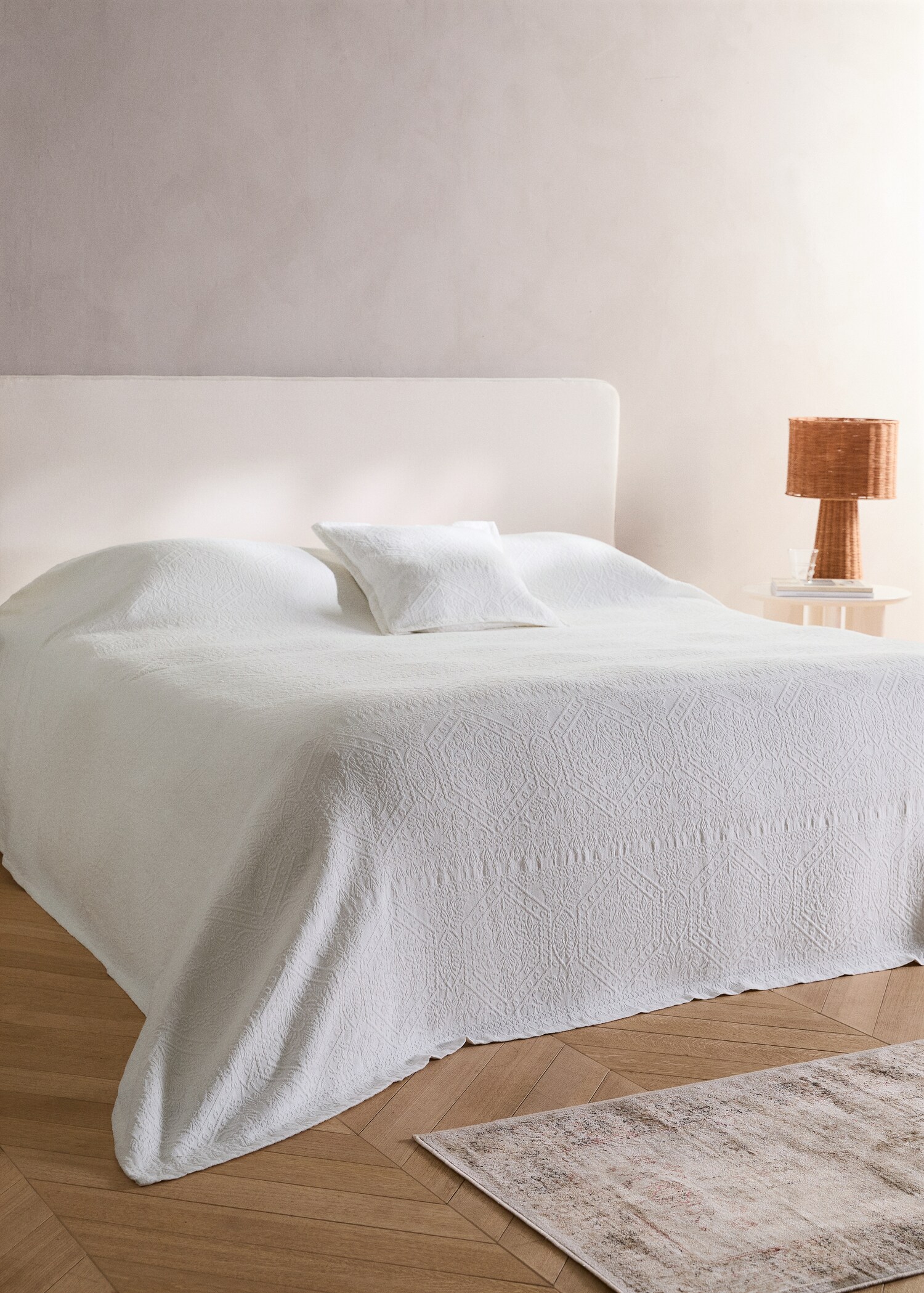 Pre-shrunk jacquard bedspread 300g for bed sizes 130/140/150cm - General plane