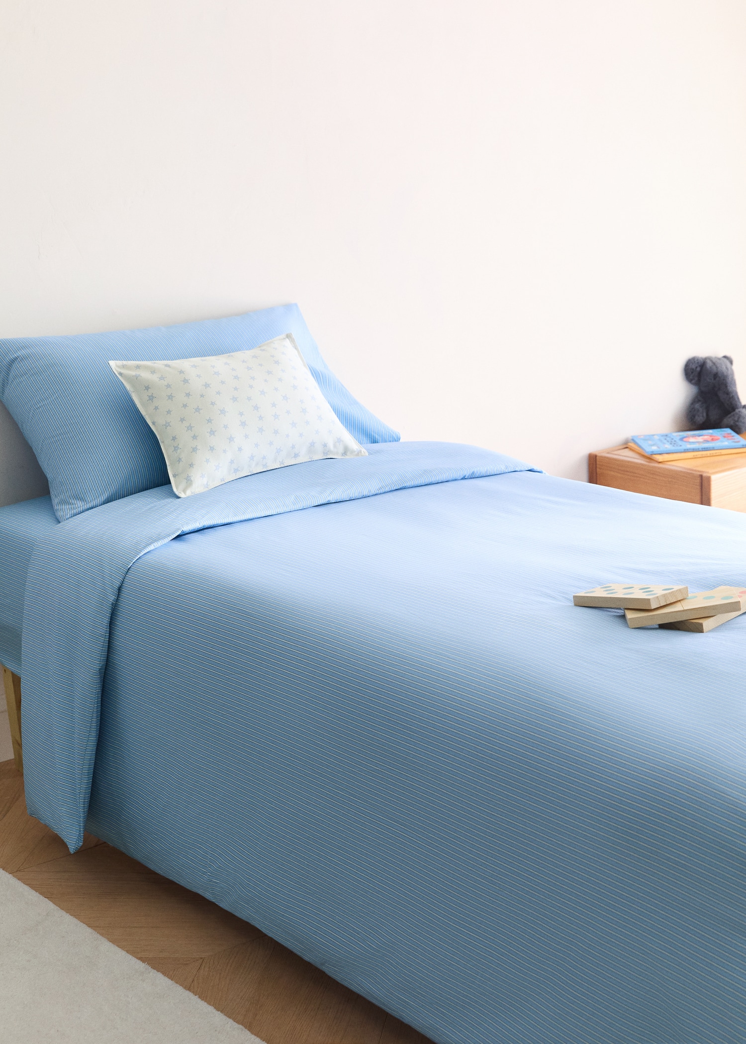 Children's percale duvet cover with shirt stripes Bed 135/140 cm - General plane