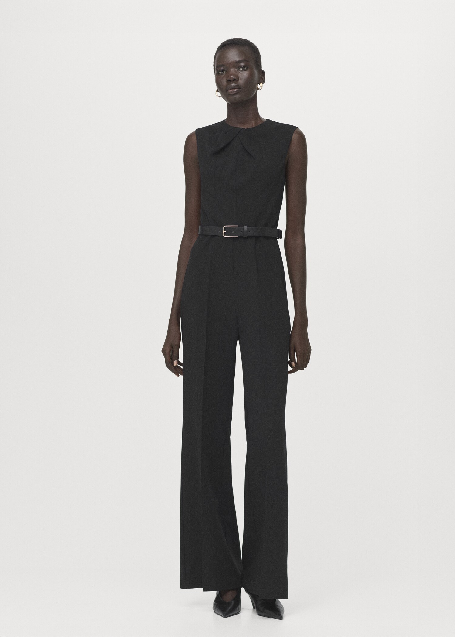 Jumpsuit with draped belt detail - General plane