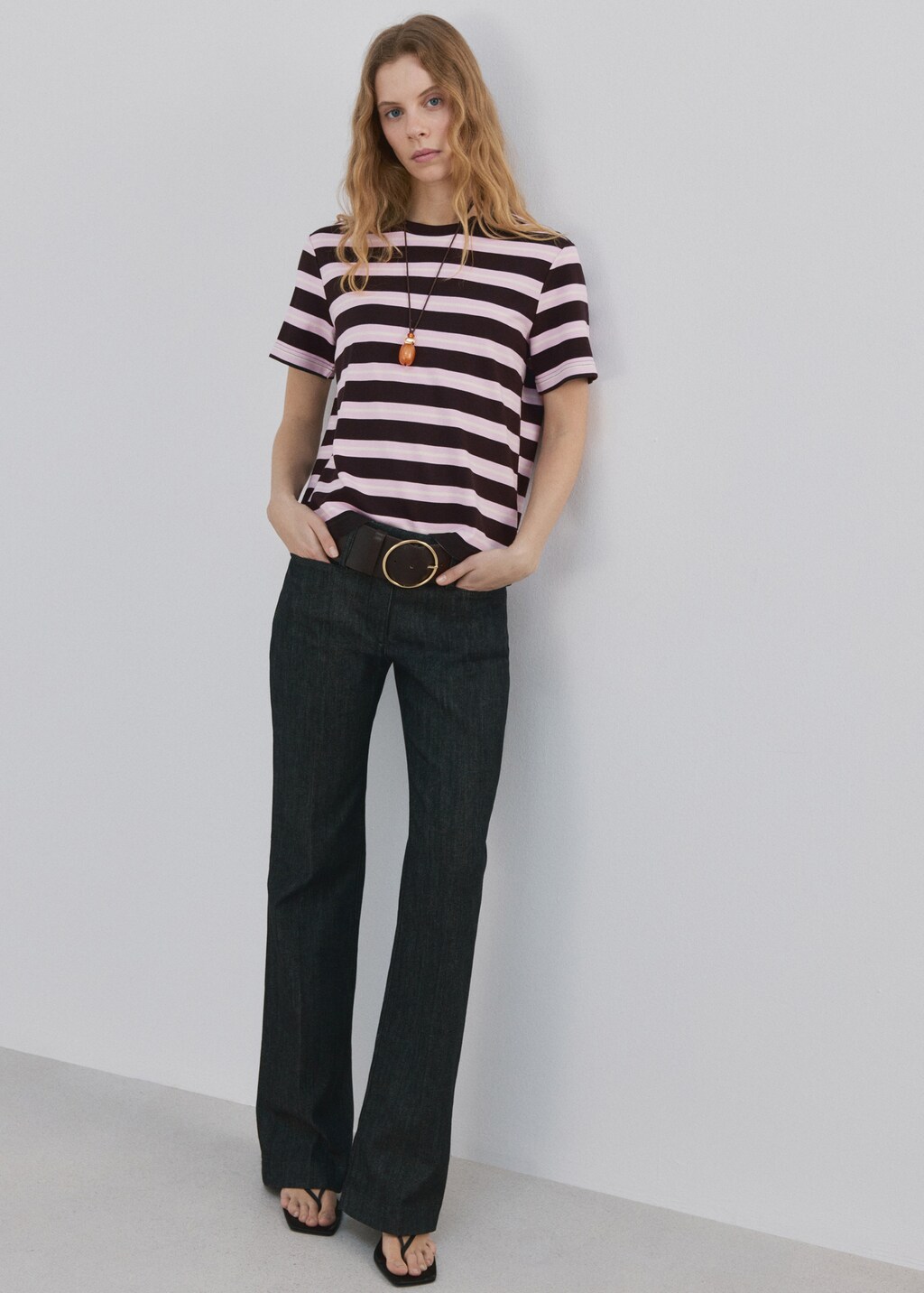 Mango Striped short-sleeved t-shirt