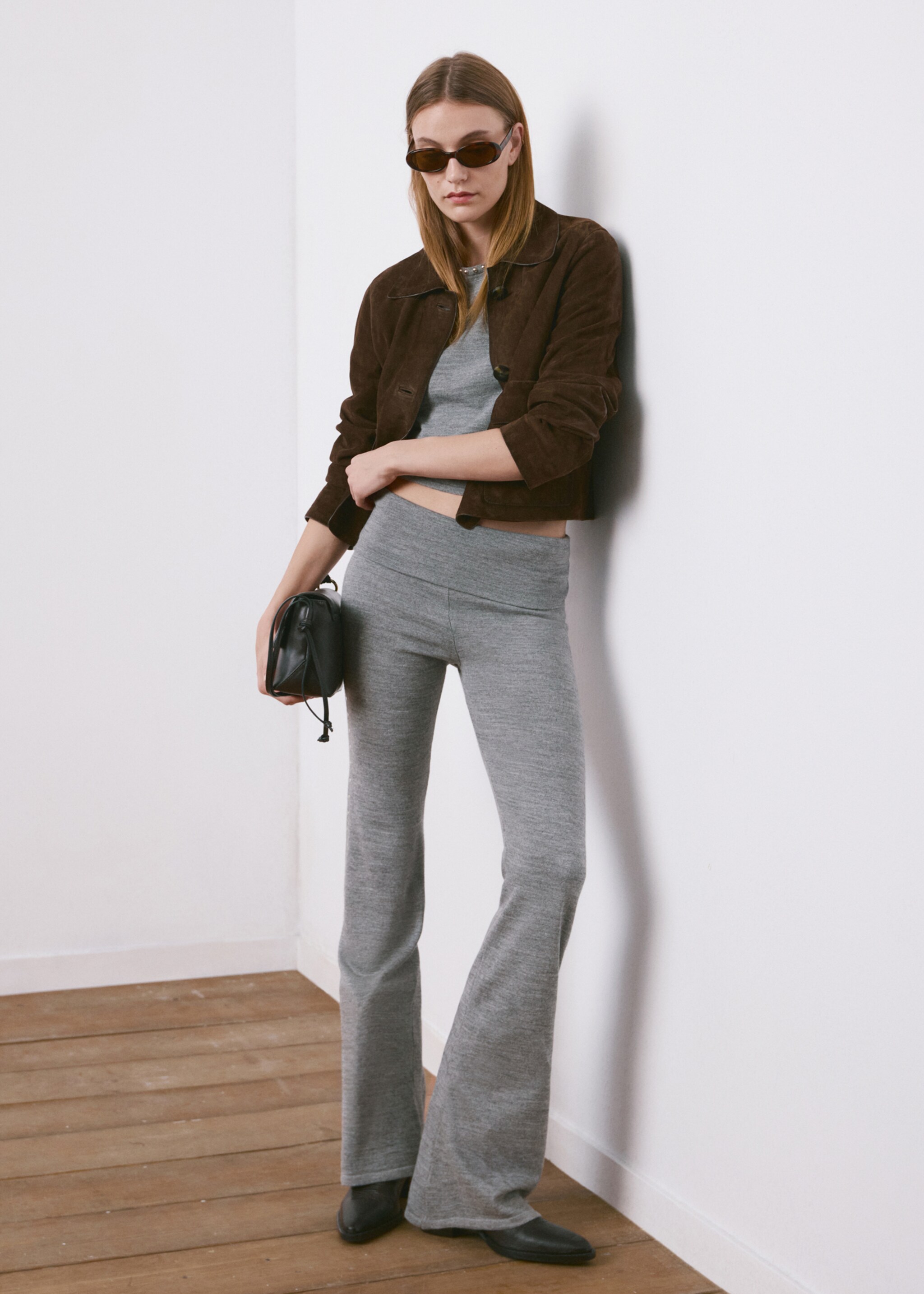 Studded knitted sweater - General plane, Medium Heather Grey. Ref: 27024098-00.