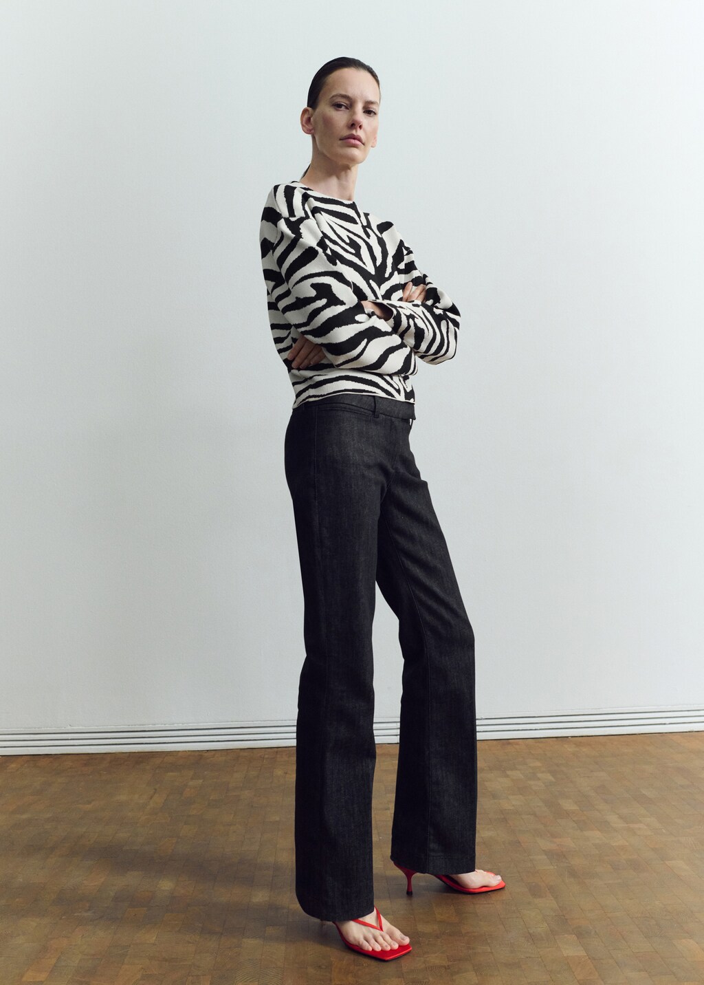 Zebra print knit jersey - image 2