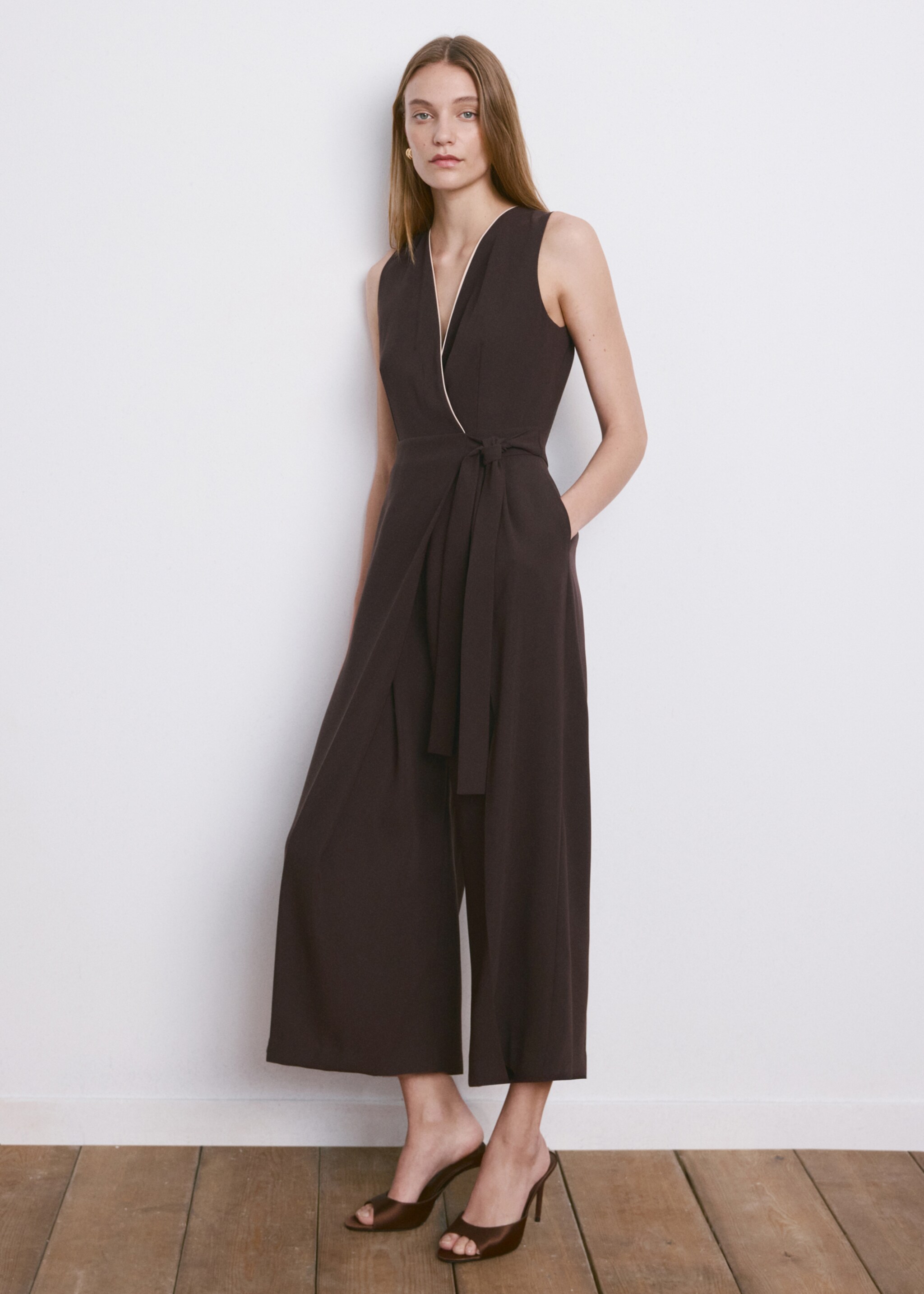 Belt wrap jumpsuit - General plane, Chocolate. Ref: 27025834-00.
