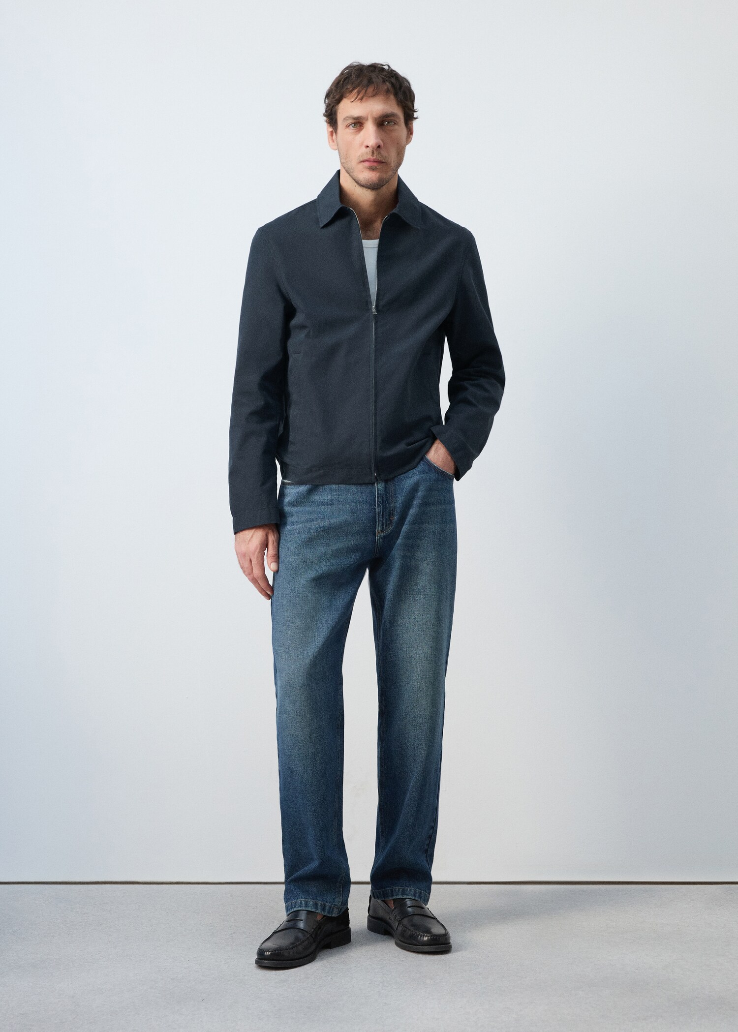 Lightweight cotton lyocell jacket - General plane