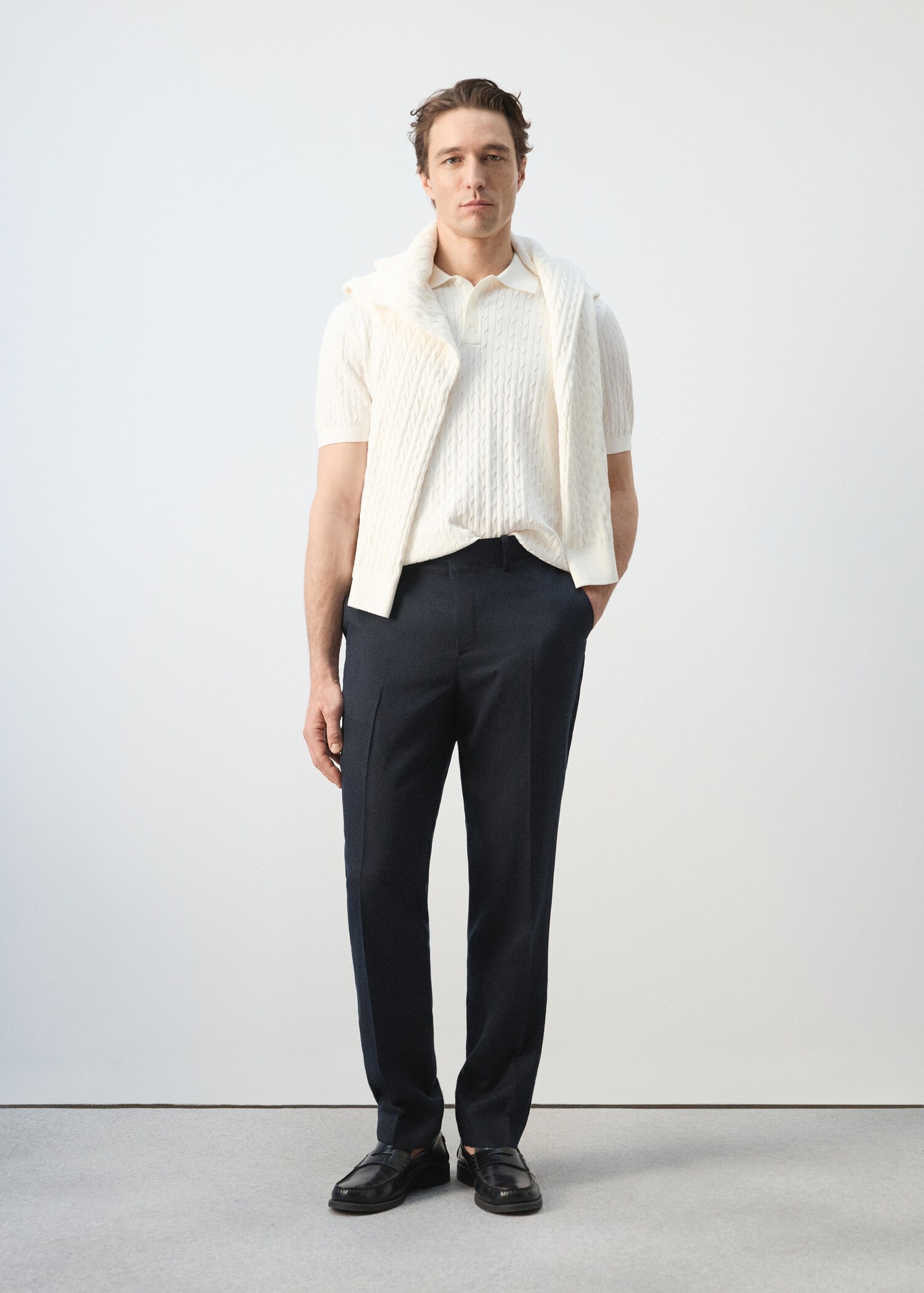 Slim fit cross-waist trousers - General plane