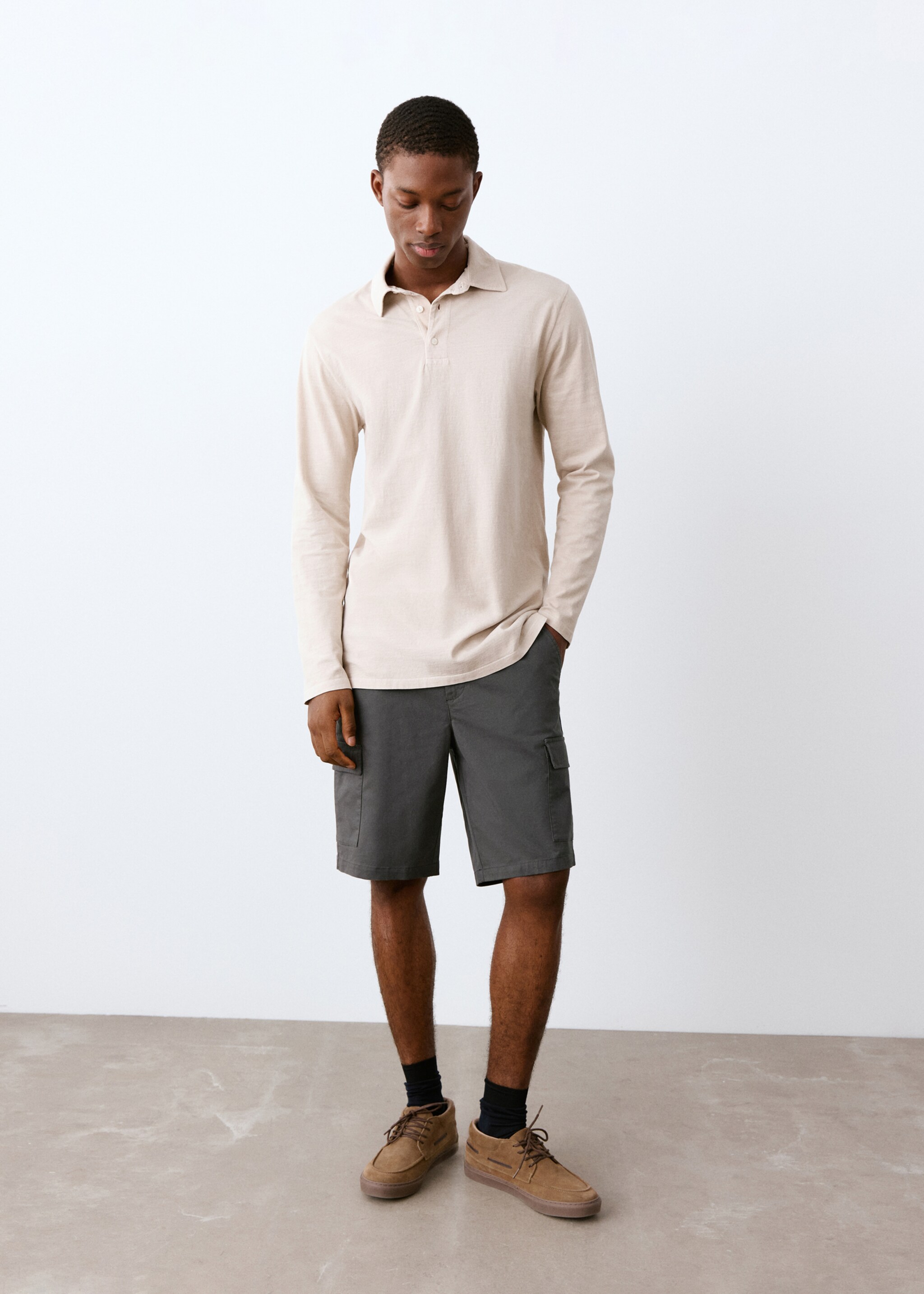 Bermudas algodón cargo - Plano general, Gris antracita. Ref: 27025936-00.