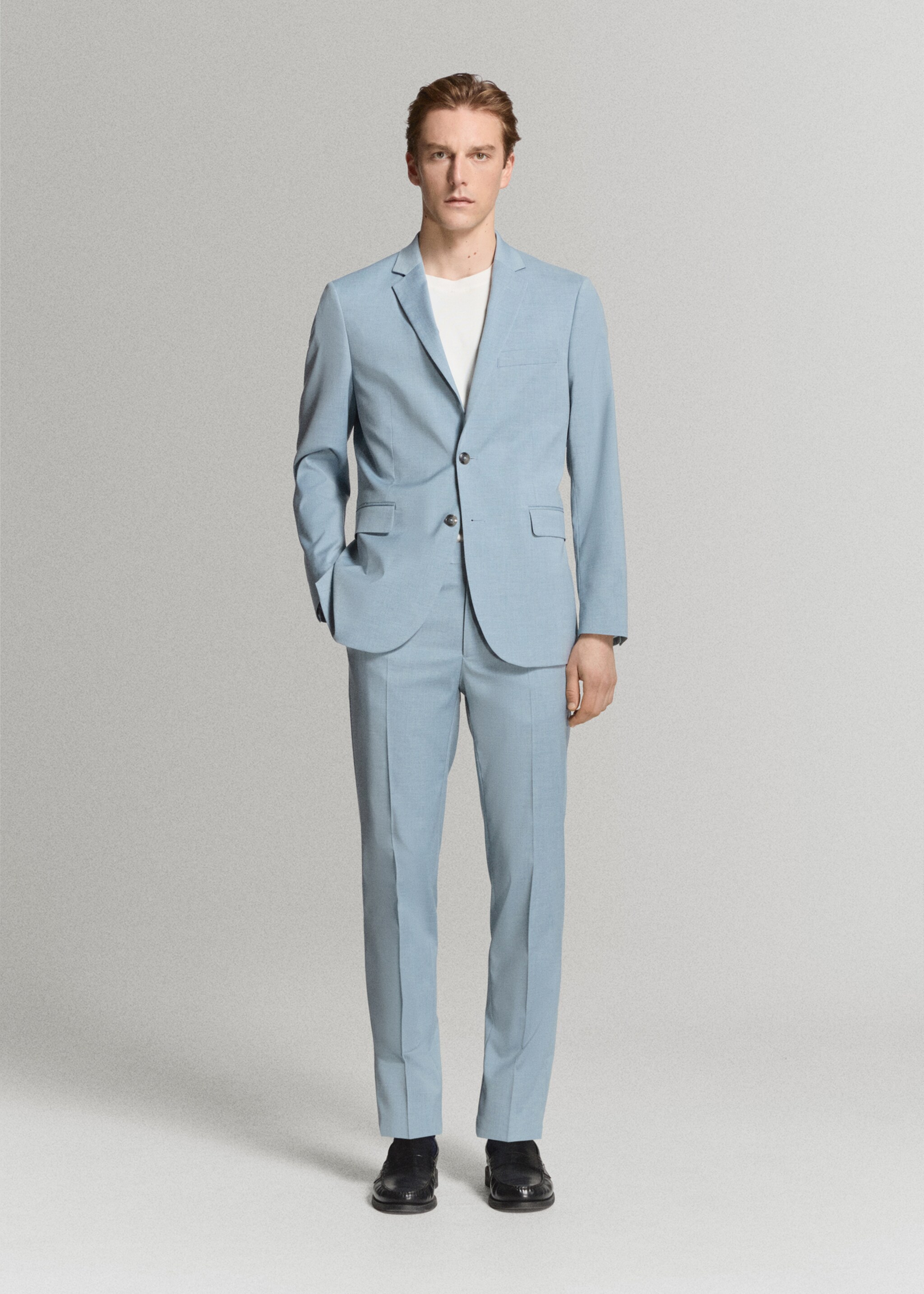 Pantalón traje París super slim fit - Plano general, Azul celeste. Ref: 27025937-00.