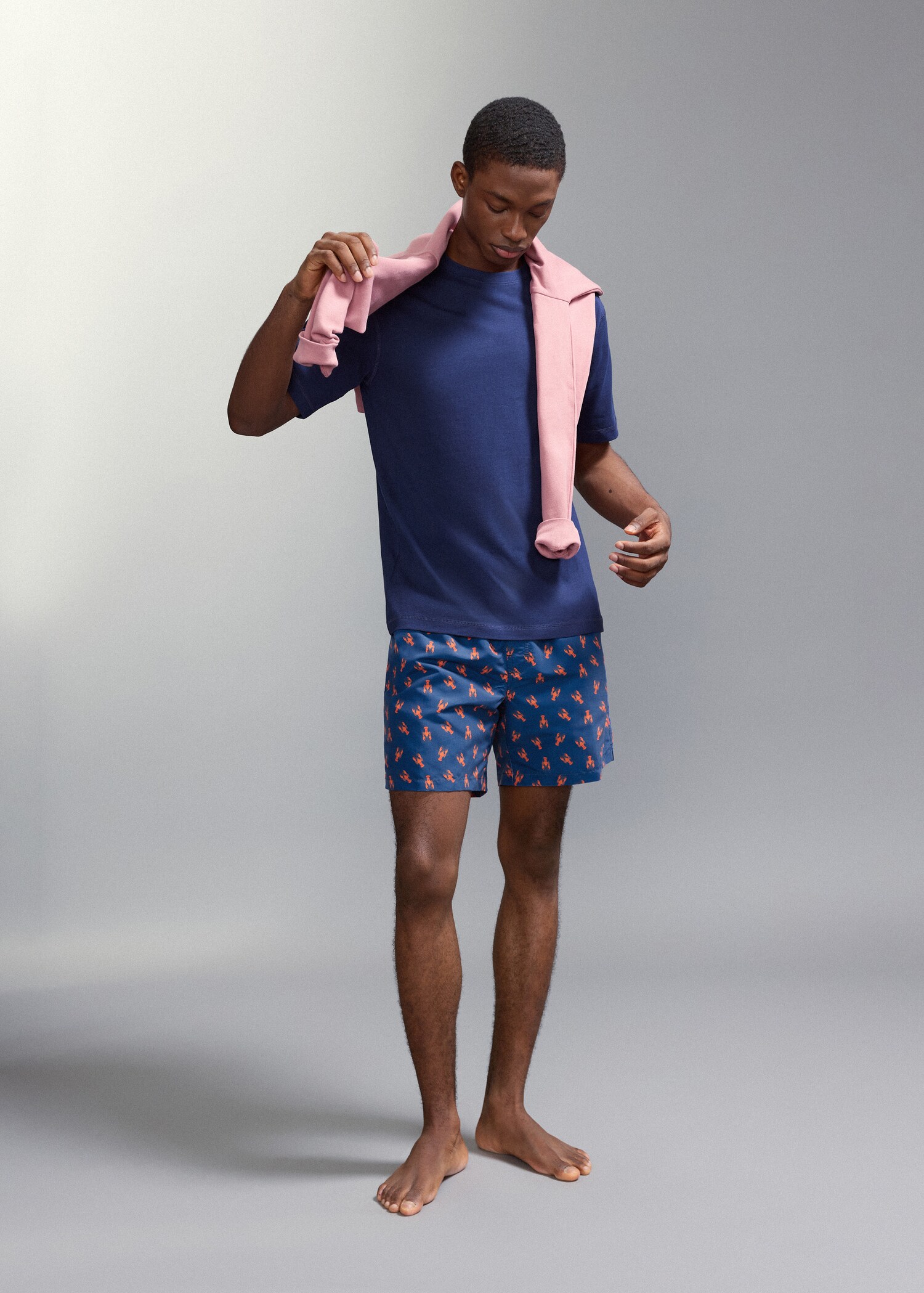 Lobster-print swimming costume - General plane