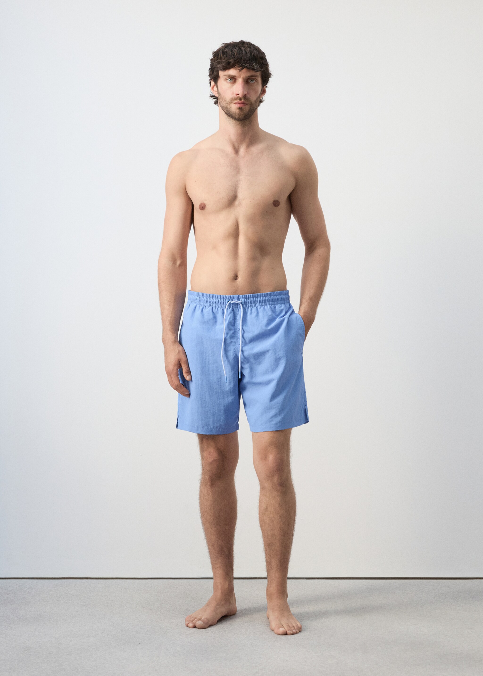 Basic drawstring swimsuit - General plane, China Blue. Ref: 27026000-00.