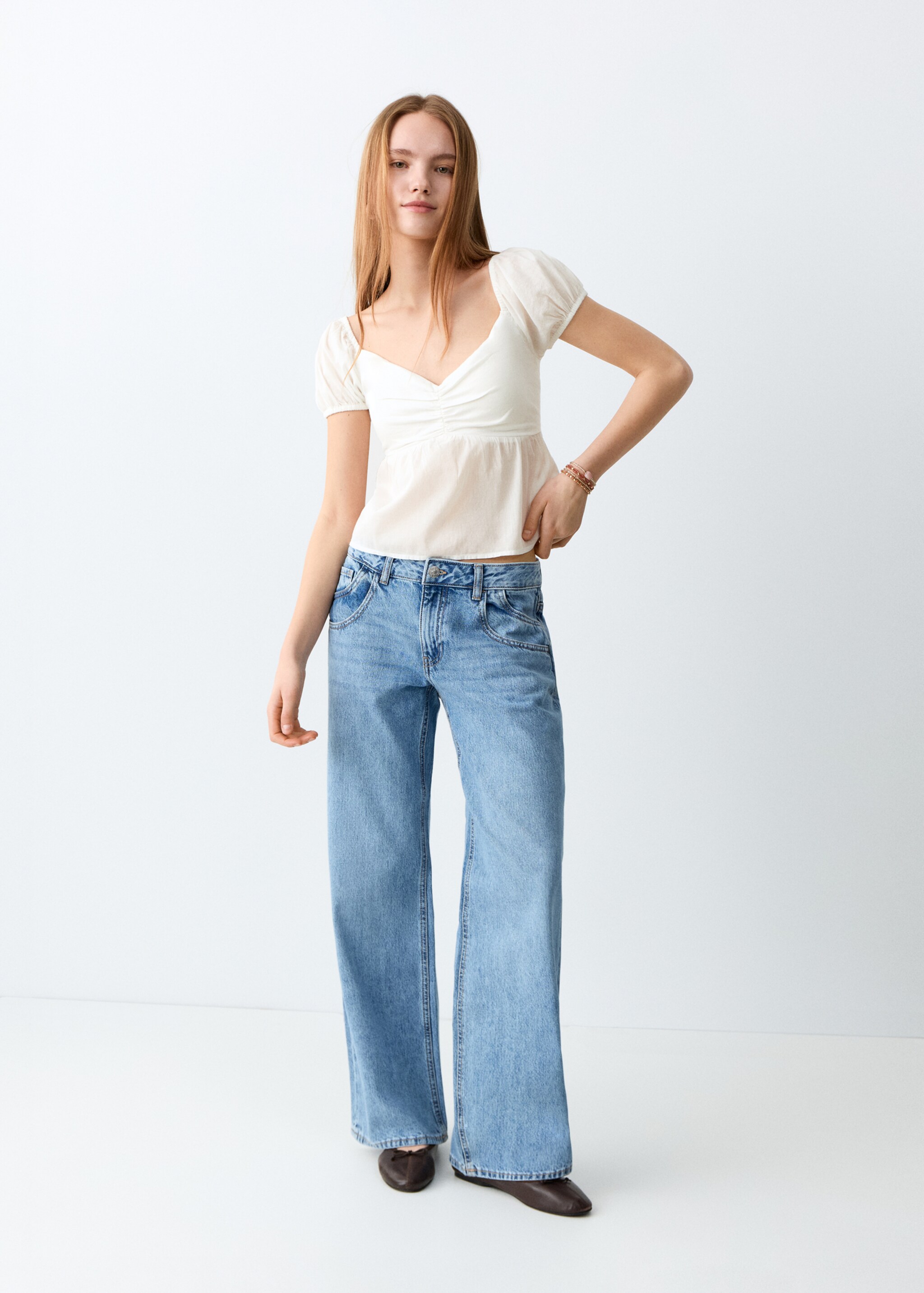 Top crop algodón - Plano general, Blanco roto. Ref: 27026349-00.