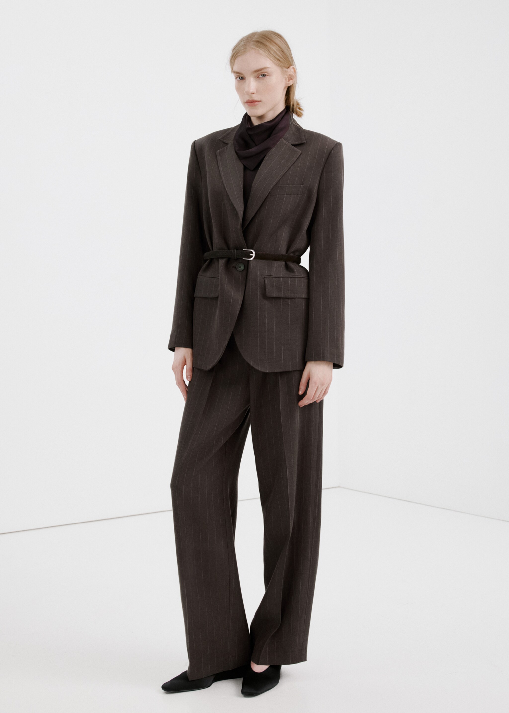 Lyocell suit trousers - General plane, Chocolate. Ref: 27026357-00.