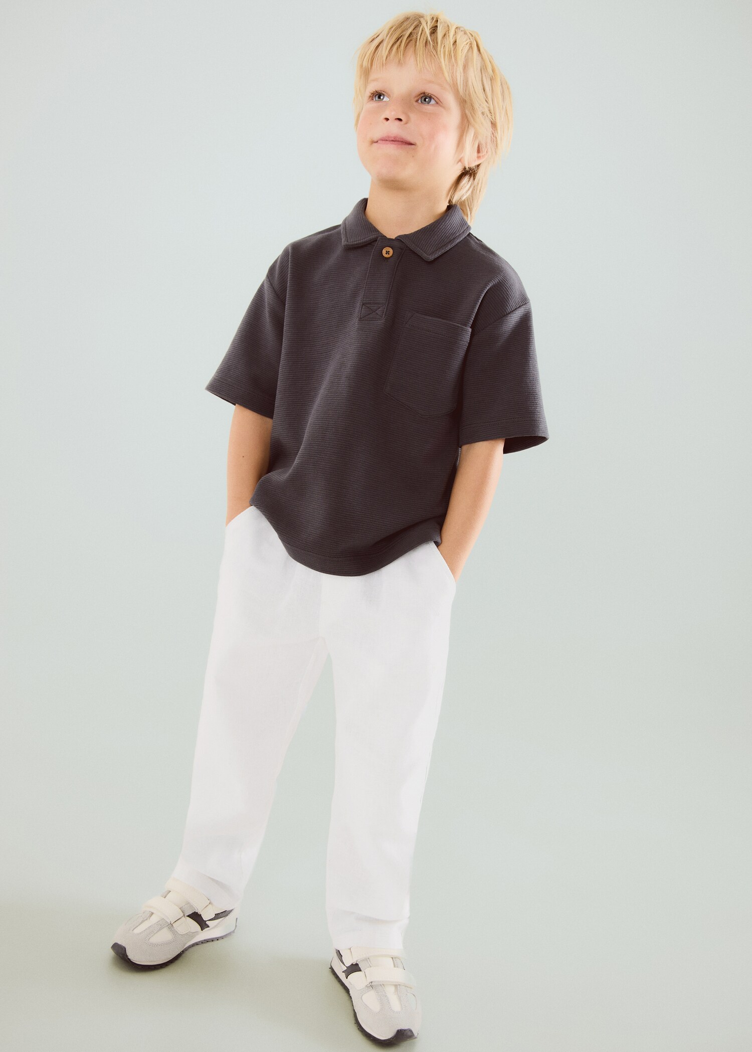 Cotton linen-blend trousers - General plane