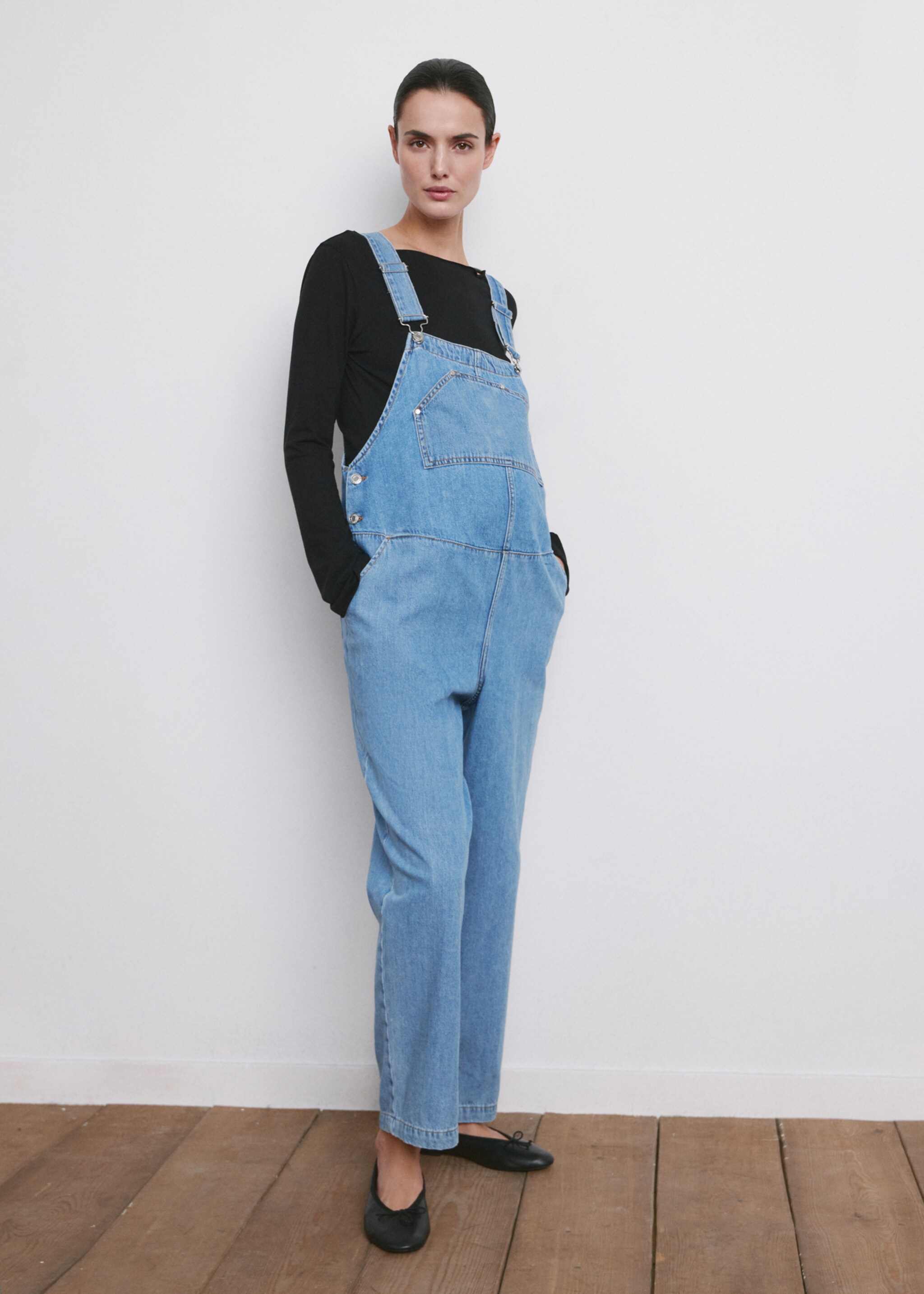 Maternity denim dungarees - General plane, Medium Blue. Ref: 27026745-00.