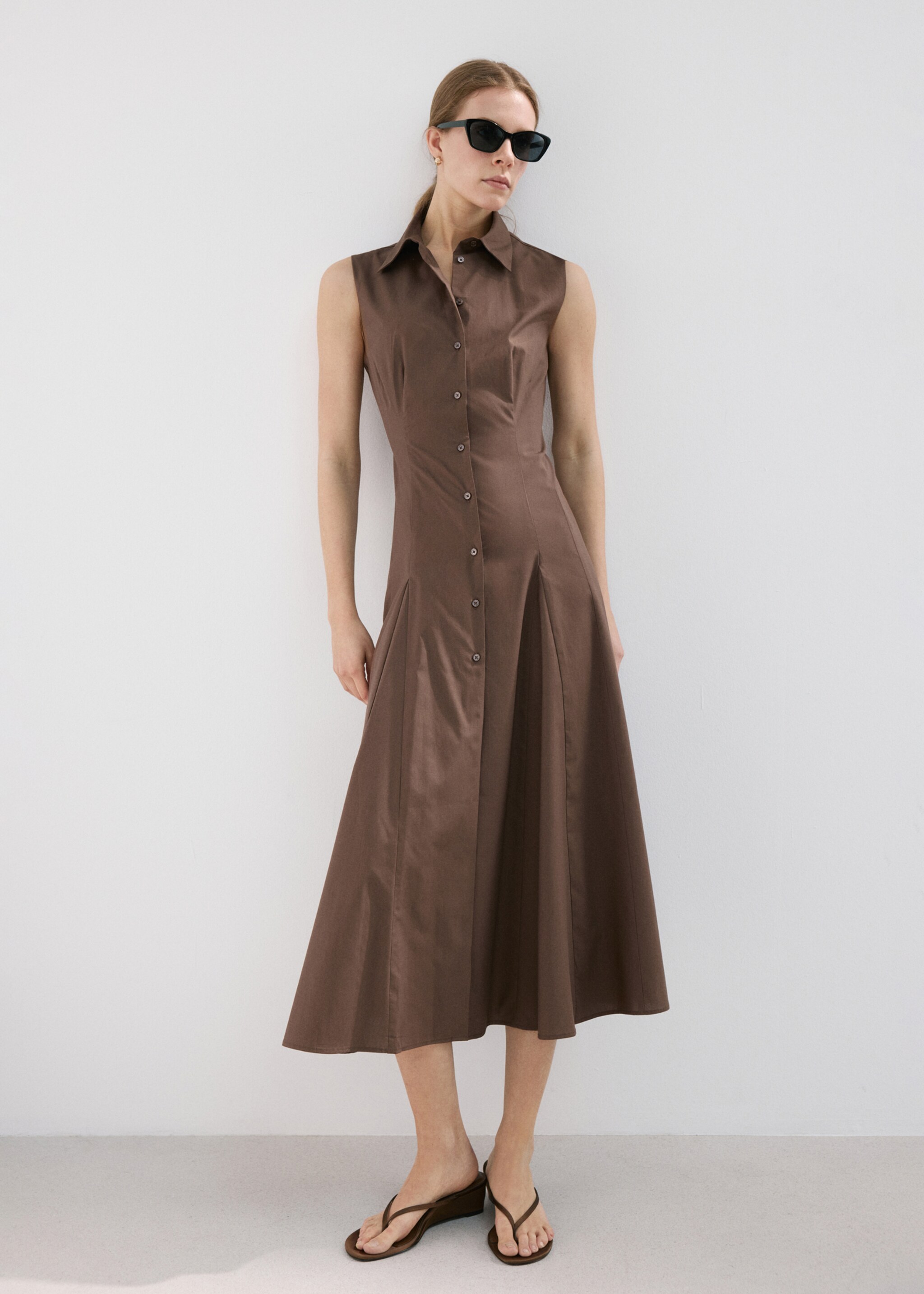 Lyocell shirt dress - General plane, Brown. Ref: 27027153-00.