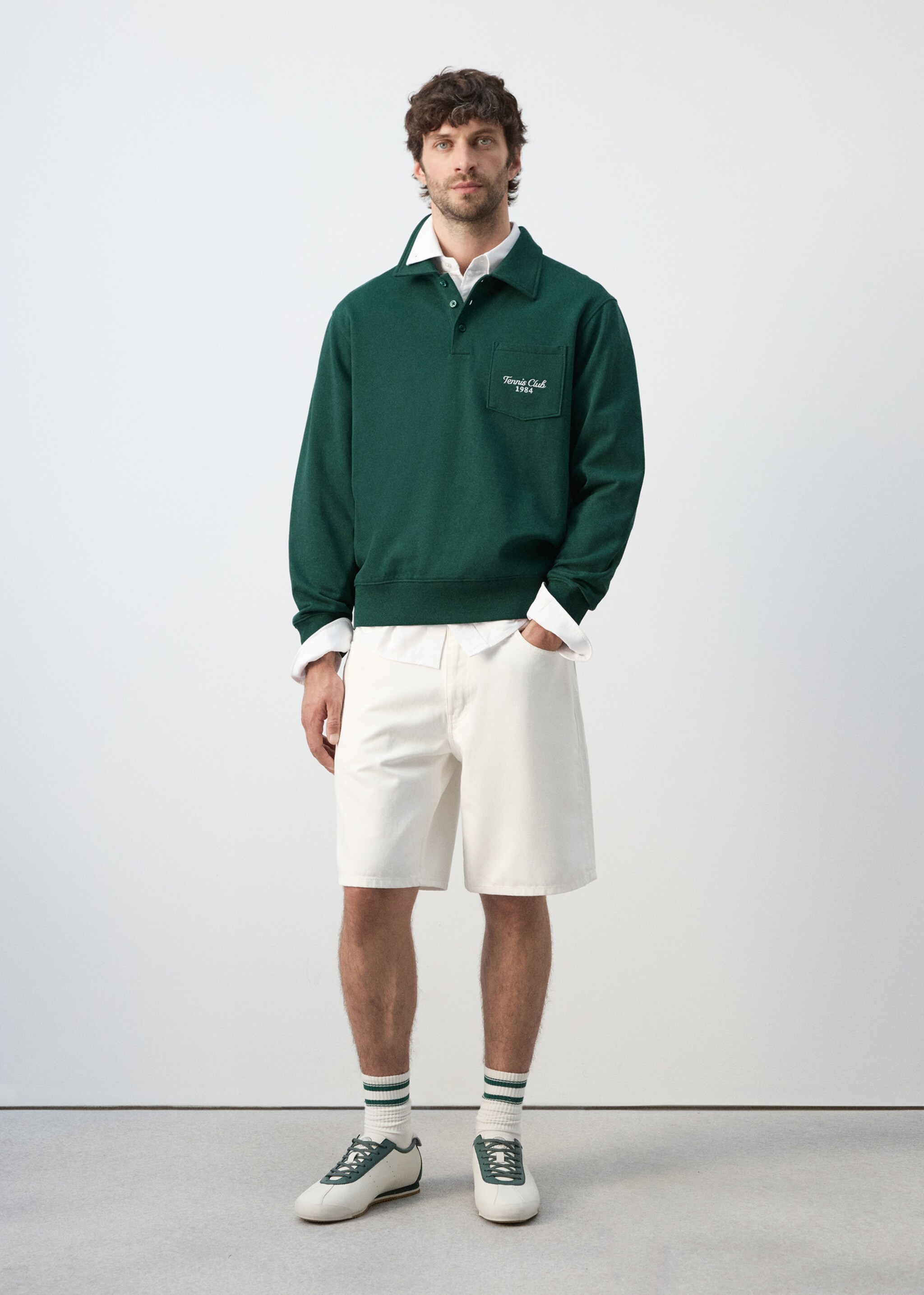 100% cotton polo sweatshirt - General plane, Dark Green. Ref: 27027797-00.