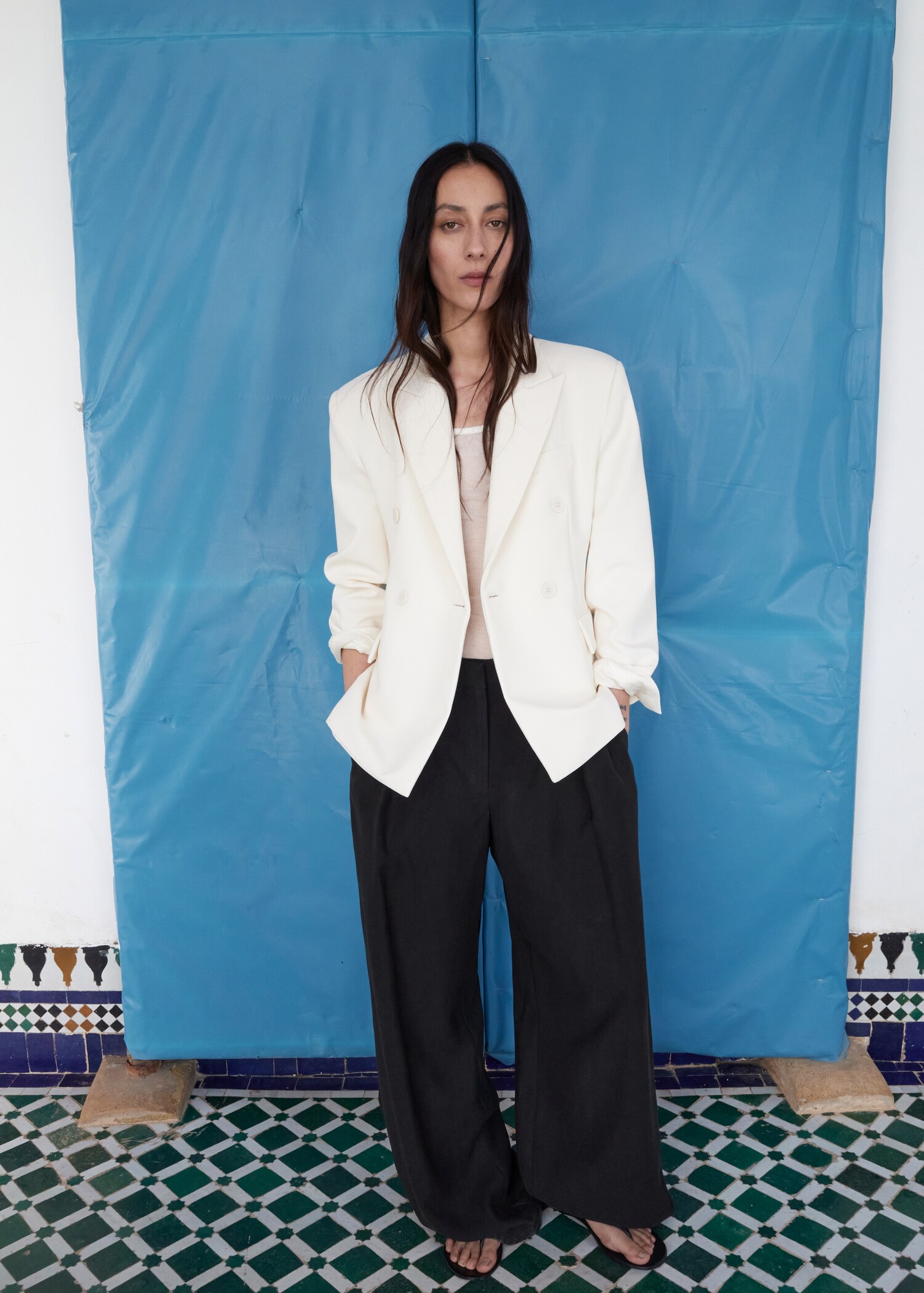 Straight-fit lyocell trousers - General plane