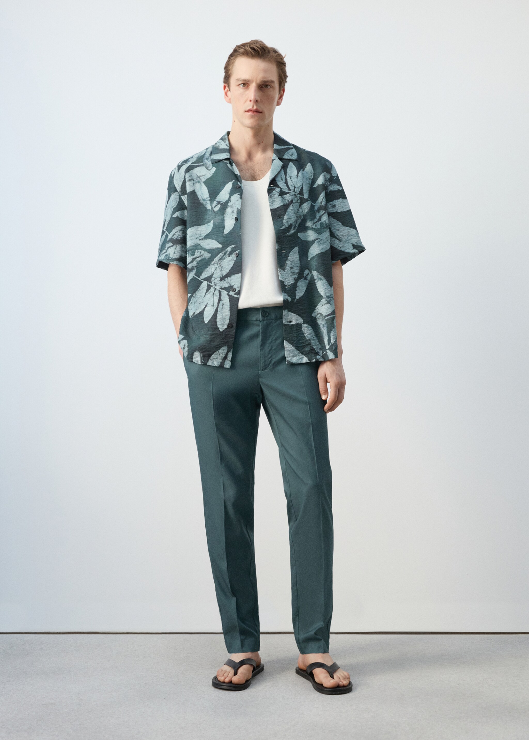 Slim-fit cotton tank top - General plane, Off White. Ref: 27027915-00.