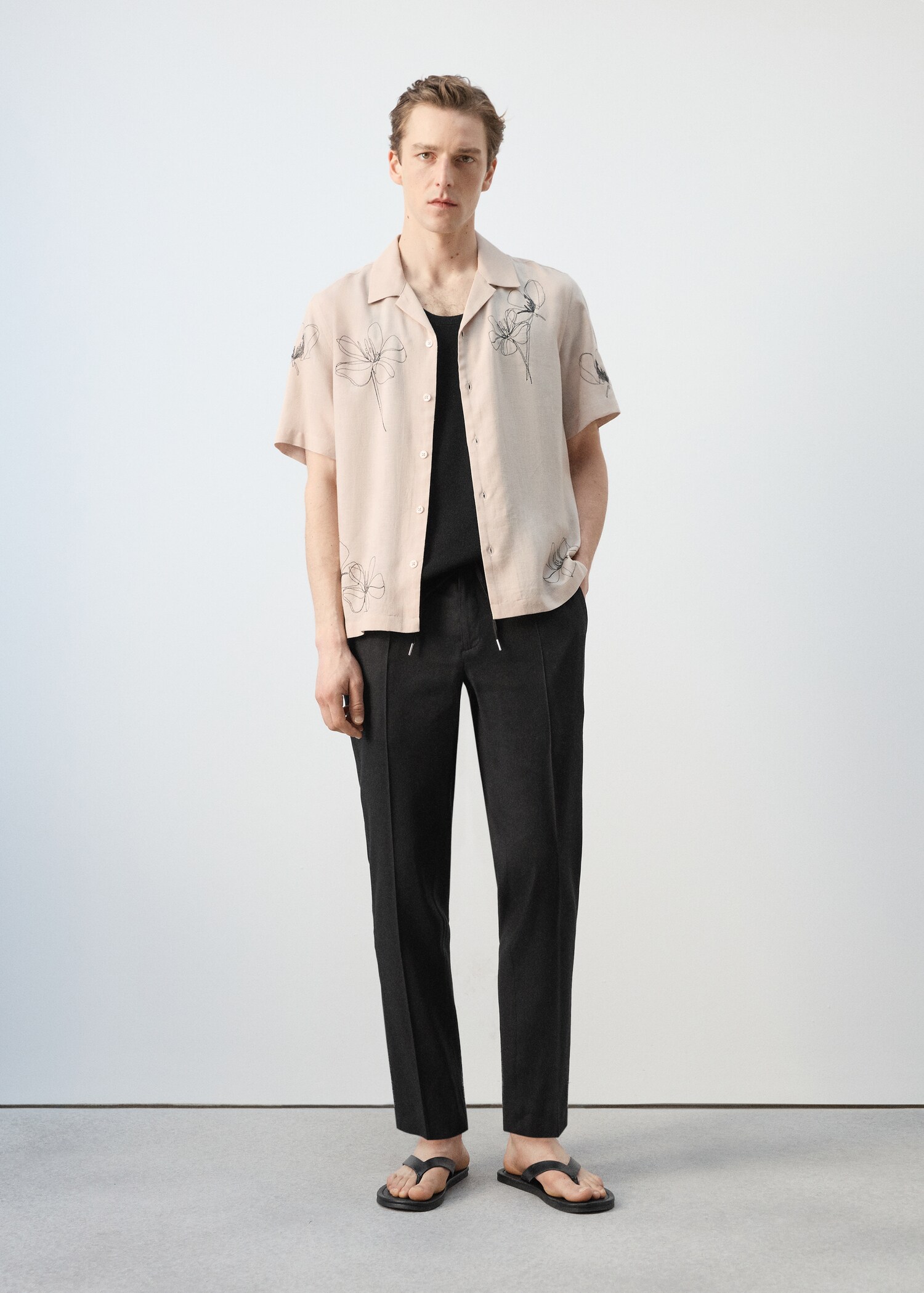 Slim-fit cotton tank top - General plane