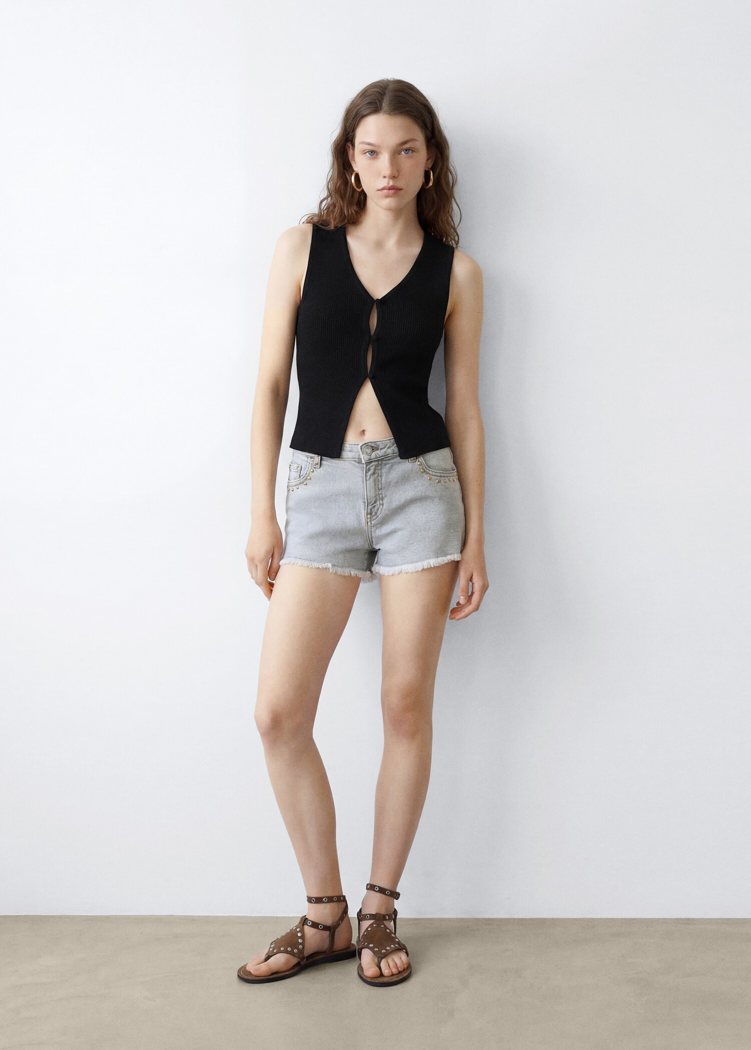 Débardeur en maille côtelée - Plan général