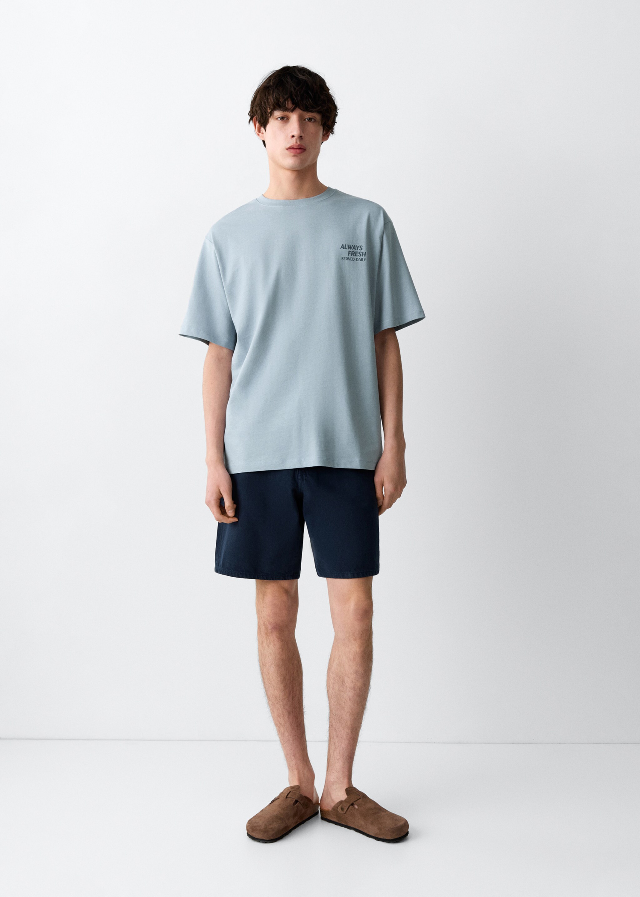 Printed cotton-blend t-shirt - General plane, Blue. Ref: 27027933-00.