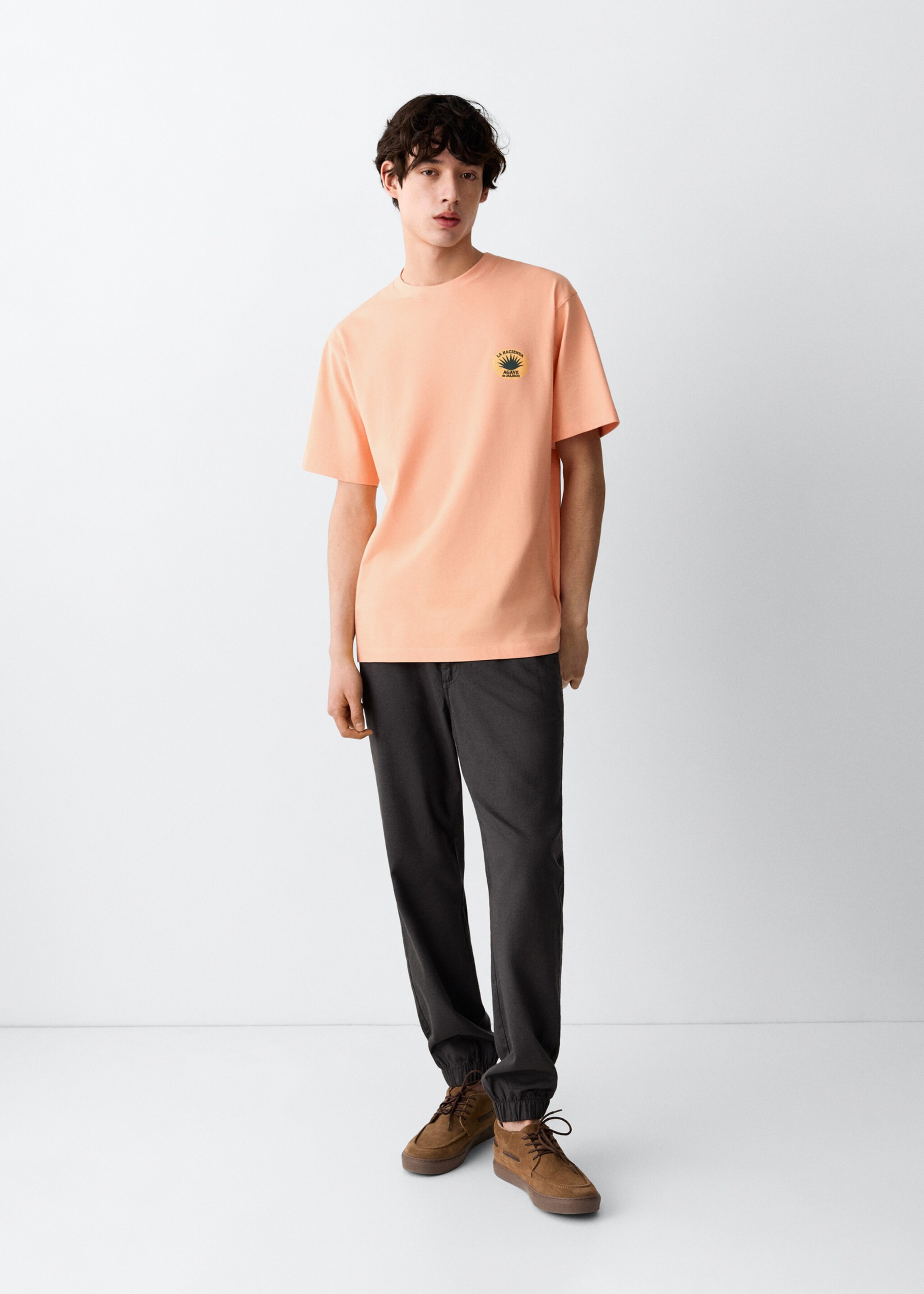 Printed cotton-blend t-shirt - General plane, Orange. Ref: 27027939-00.
