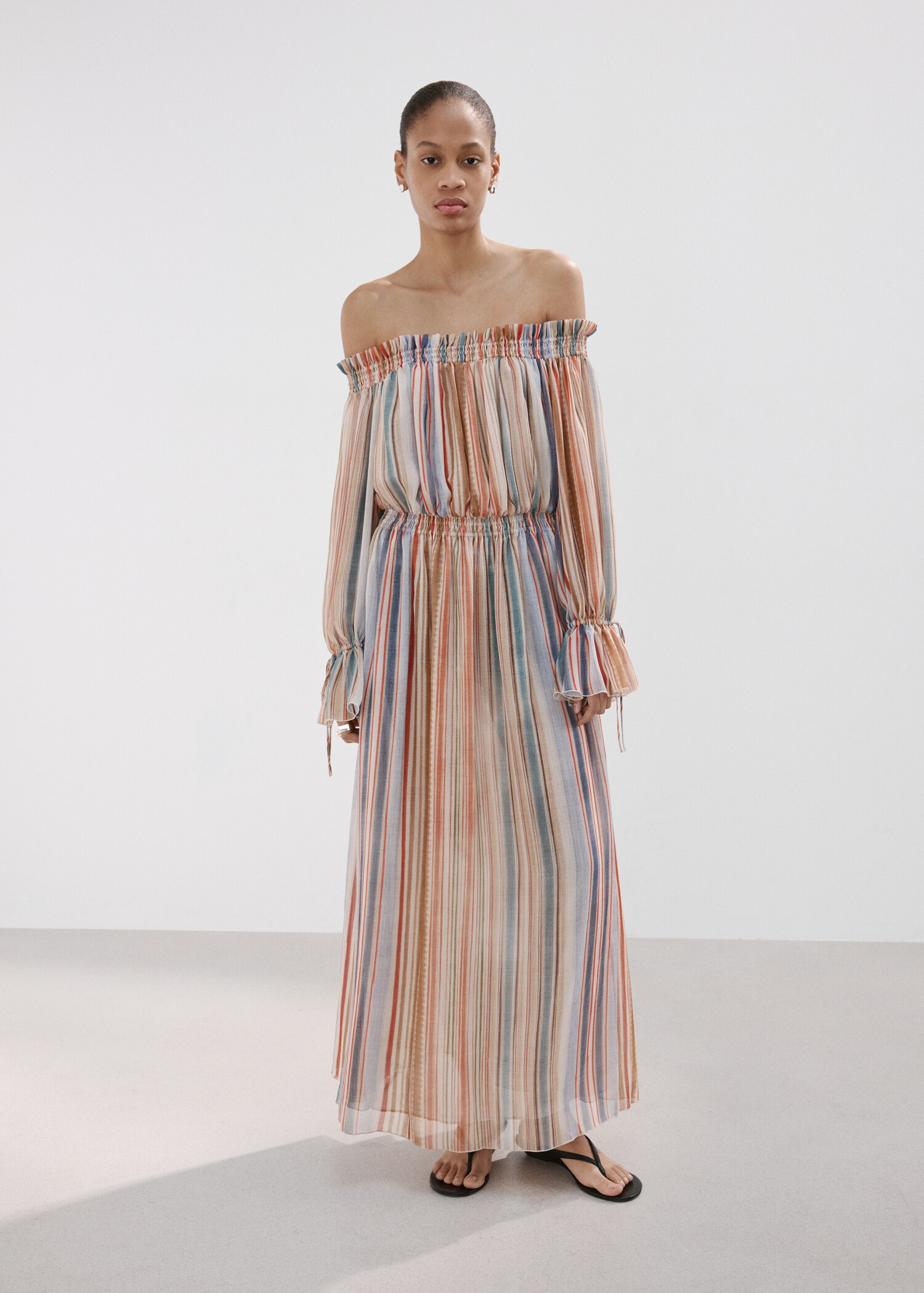 Robe à rayures sans bretelles - Plan général