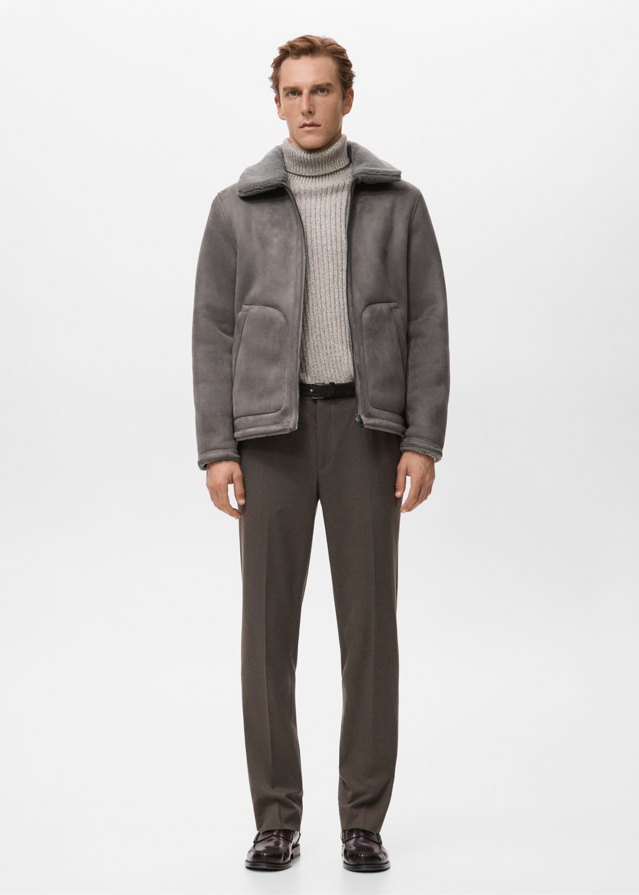 Double face jacket with fleece lining - General plane, Medium Heather Grey. Ref: 27031176-00.