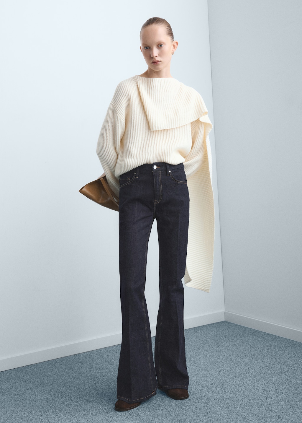 Mango Violet flared high-rise jeans