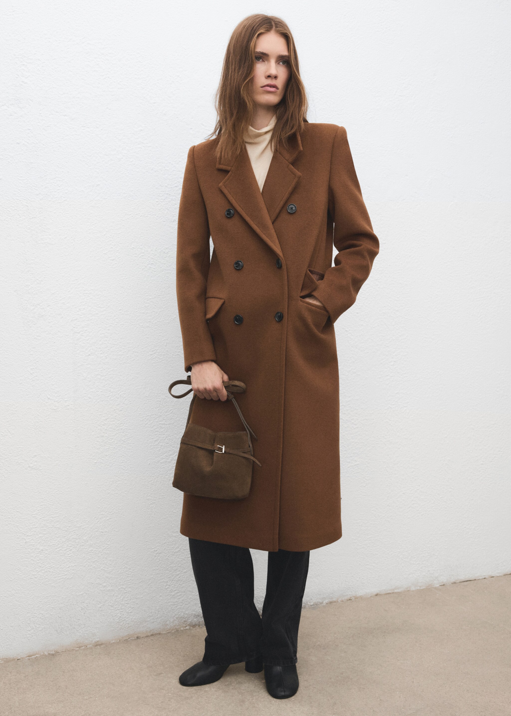 Suede shoulder bag - General plane, Brown. Ref: 27031213-00.