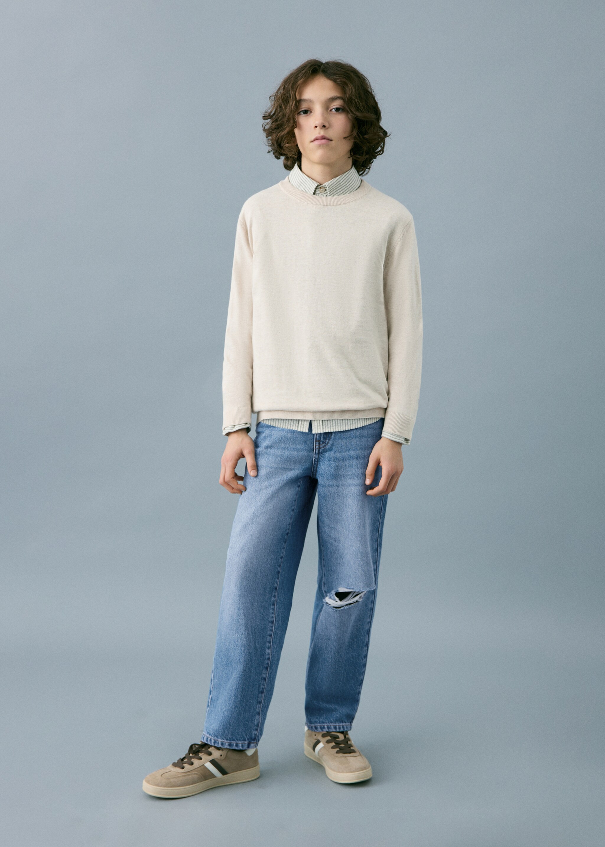 Mid-rise straight jeans - General plane, Medium Blue. Ref: 27031242-00.