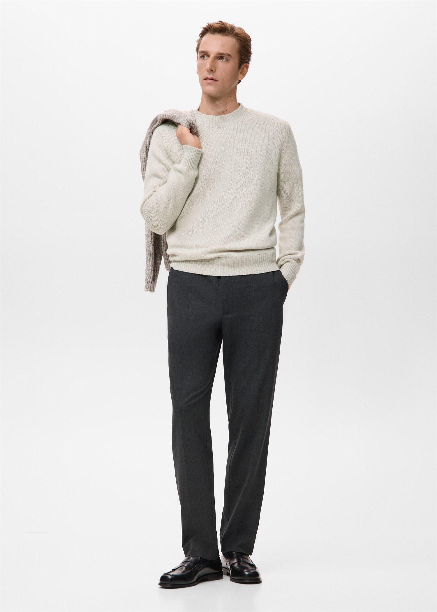 Structured wool-blend knitted sweater - General plane
