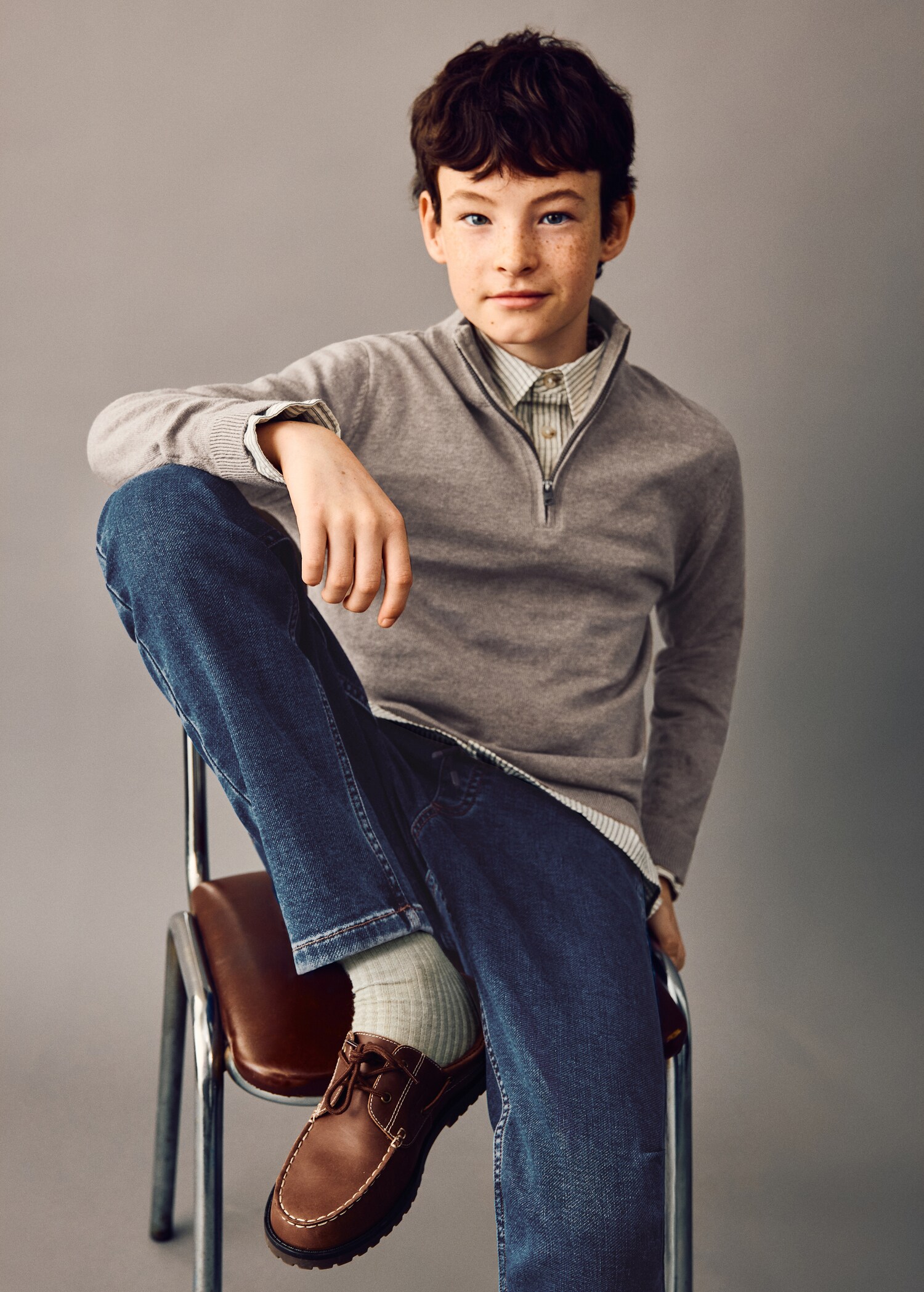 كنزة بياقة مع صمام منزلق - رؤية عامة