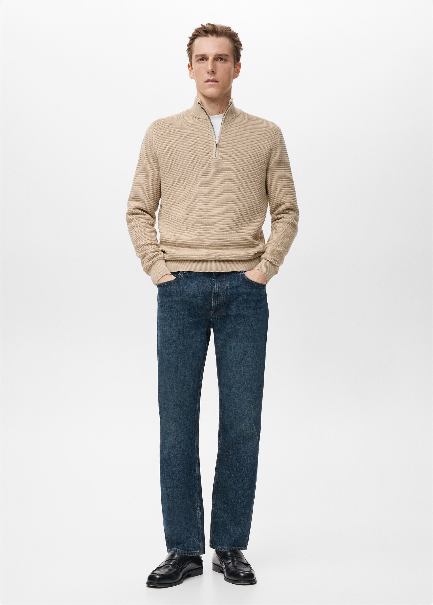 100% cotton structured sweater - General plane