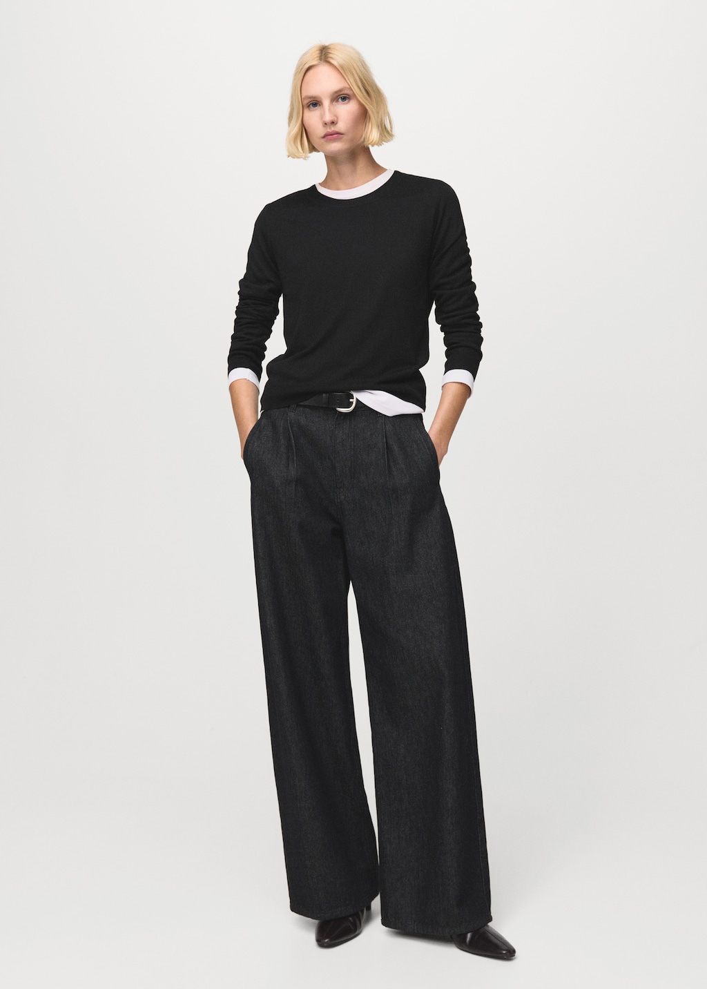 Mango Fine-knit crew-neck sweater